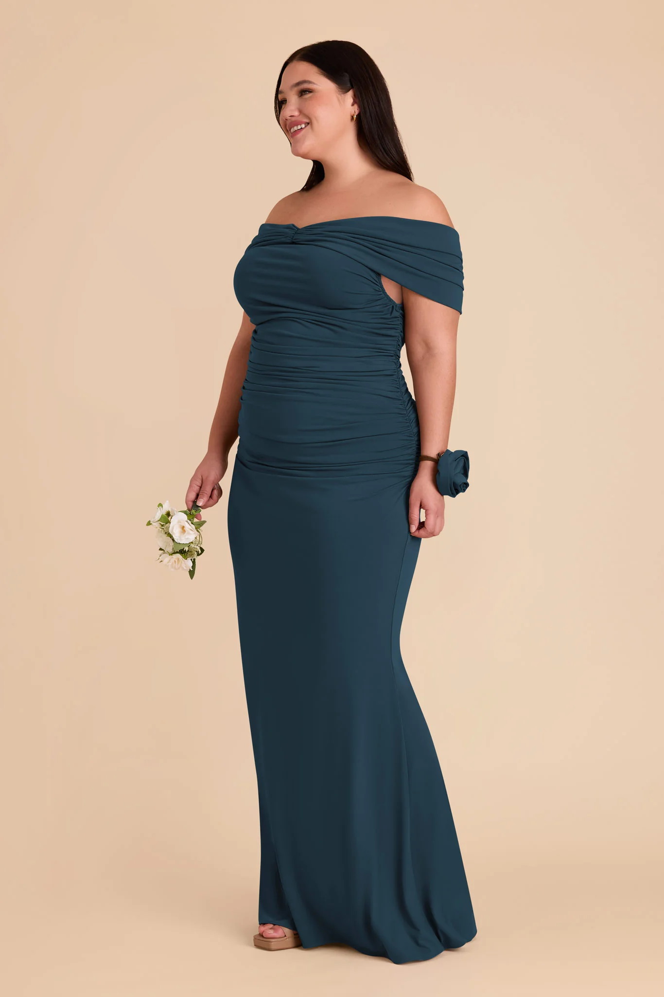 Denise Luxe Stretch Knit Dress - Dark Teal - Image 20