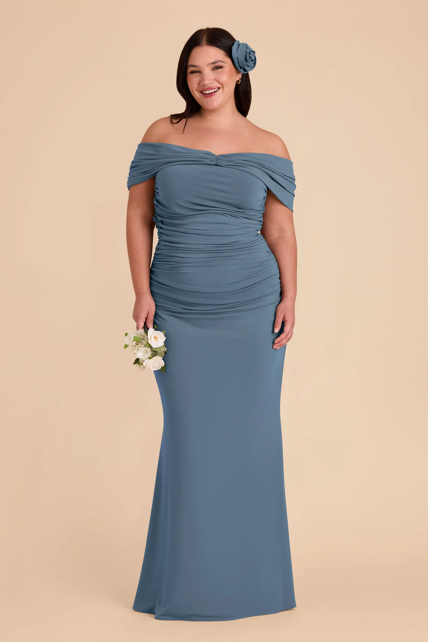 Denise Luxe Stretch Knit Dress - French Blue - Image 15