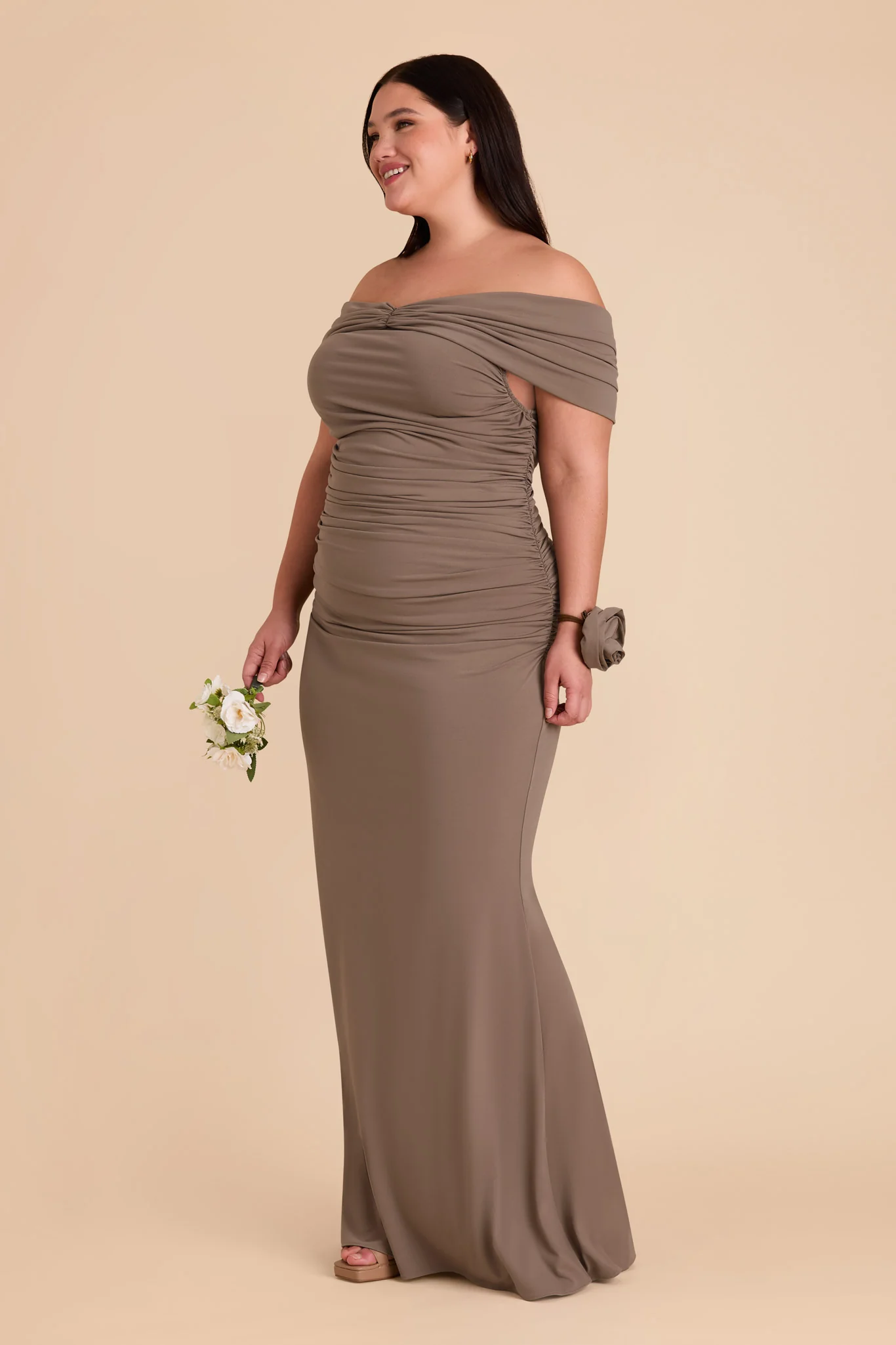 Denise Luxe Stretch Knit Dress - Mocha - Image 20