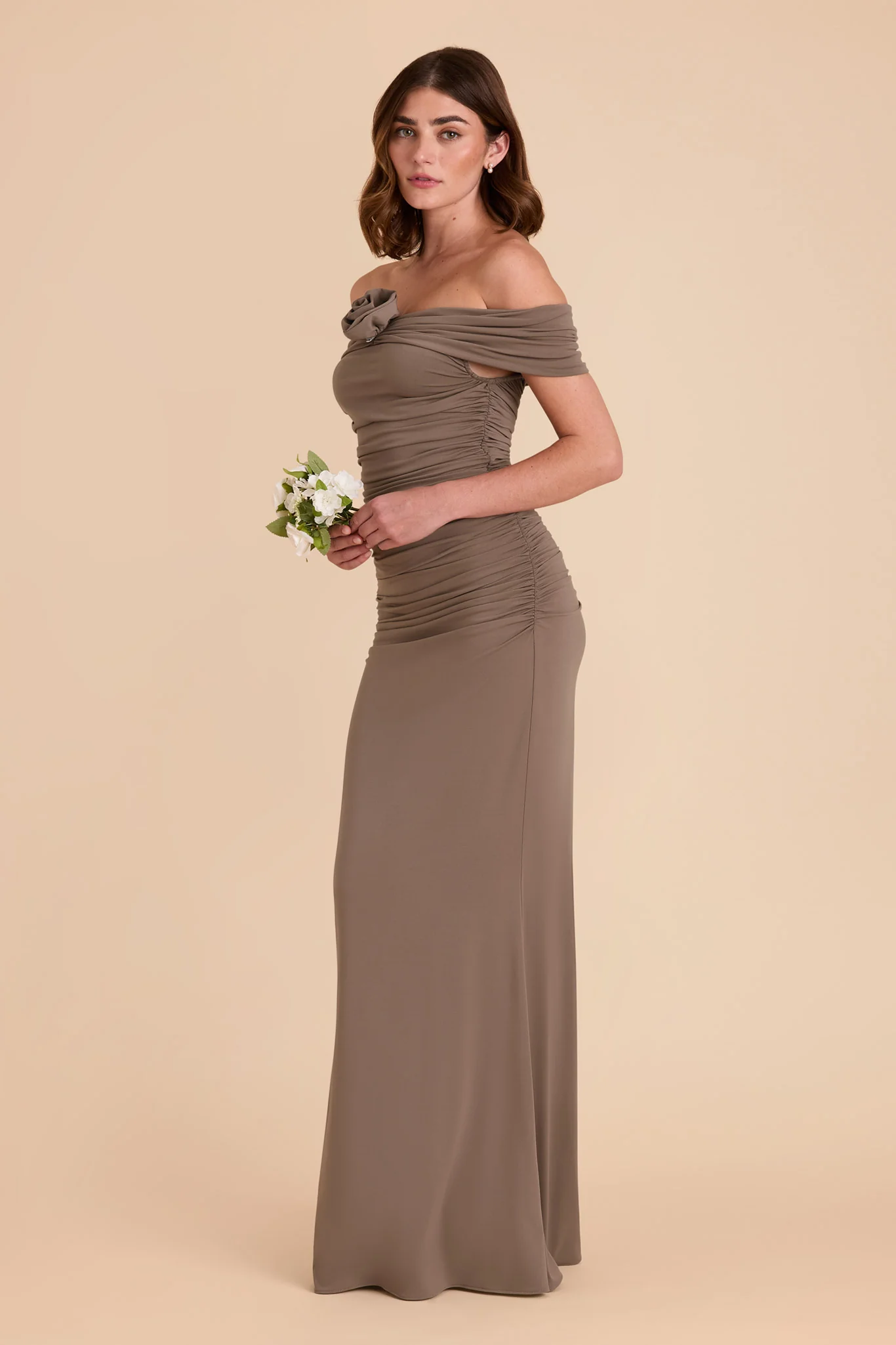 Denise Luxe Stretch Knit Dress - Mocha - Image 9