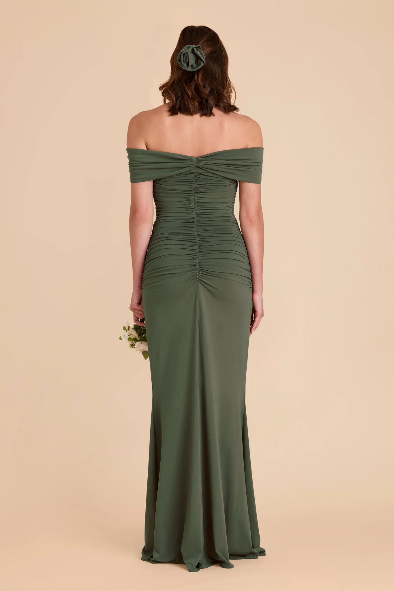 Denise Luxe Stretch Knit Dress - Olive - Image 14