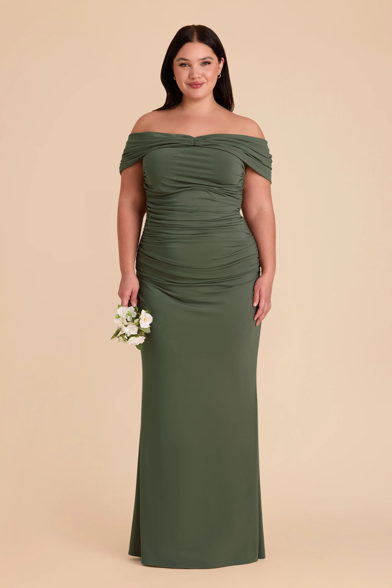Denise Luxe Stretch Knit Dress - Olive - Image 15