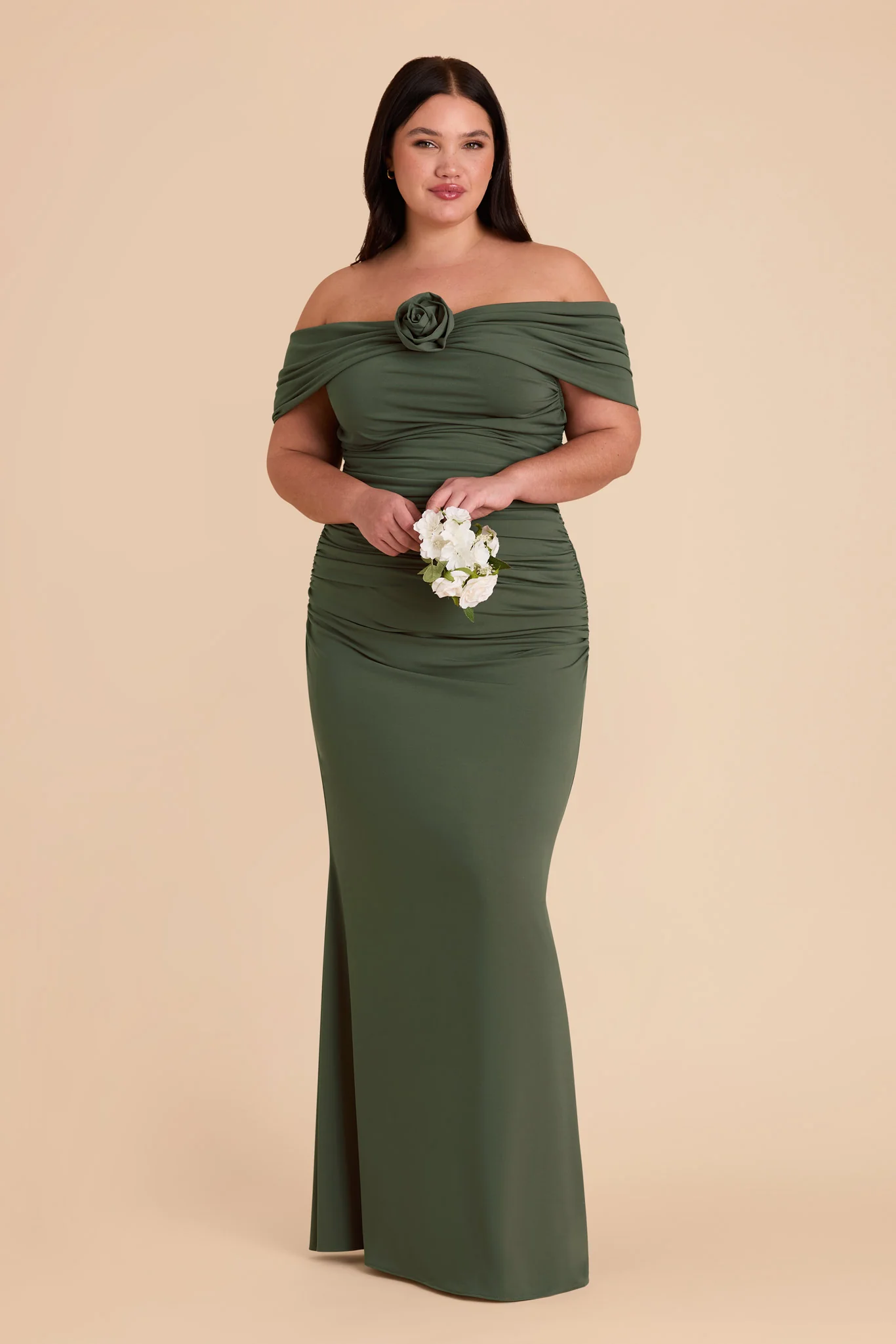 Denise Luxe Stretch Knit Dress - Olive - Image 16