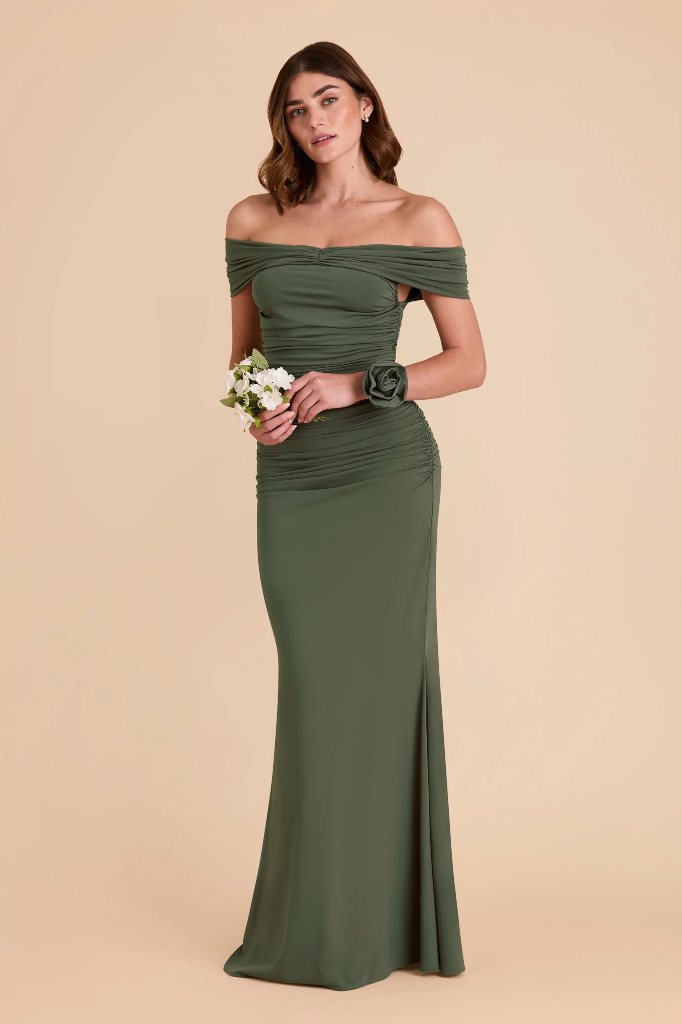 Denise Luxe Stretch Knit Dress - Olive - Image 6