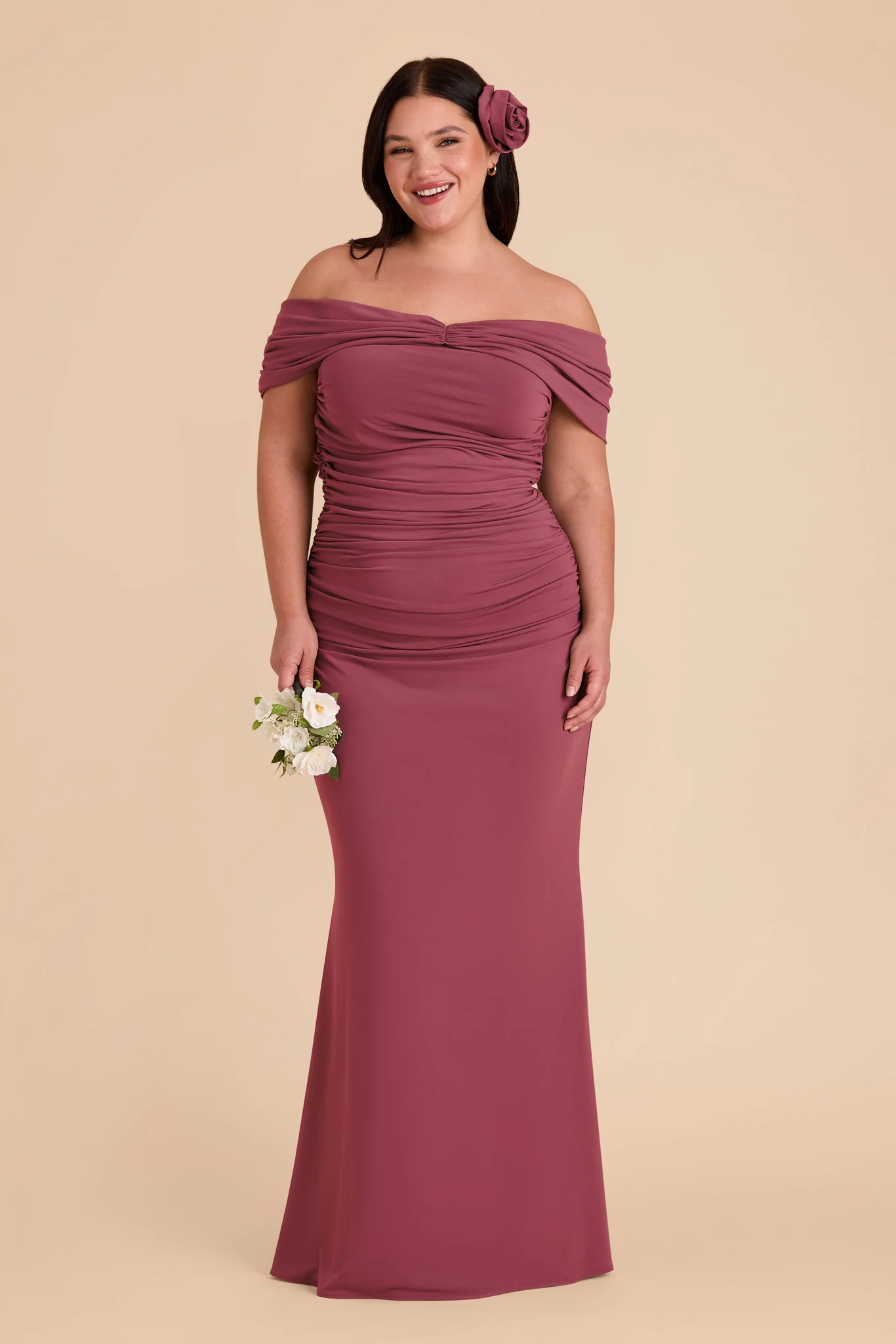 Denise Luxe Stretch Knit Dress - Rosewood - Image 15