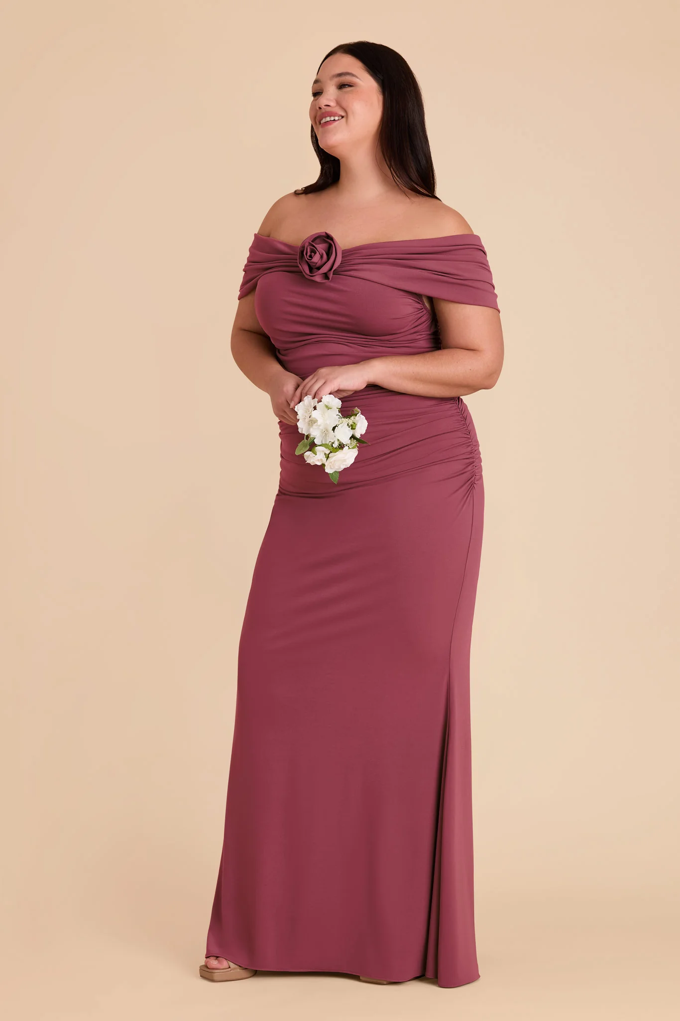 Denise Luxe Stretch Knit Dress - Rosewood - Image 19