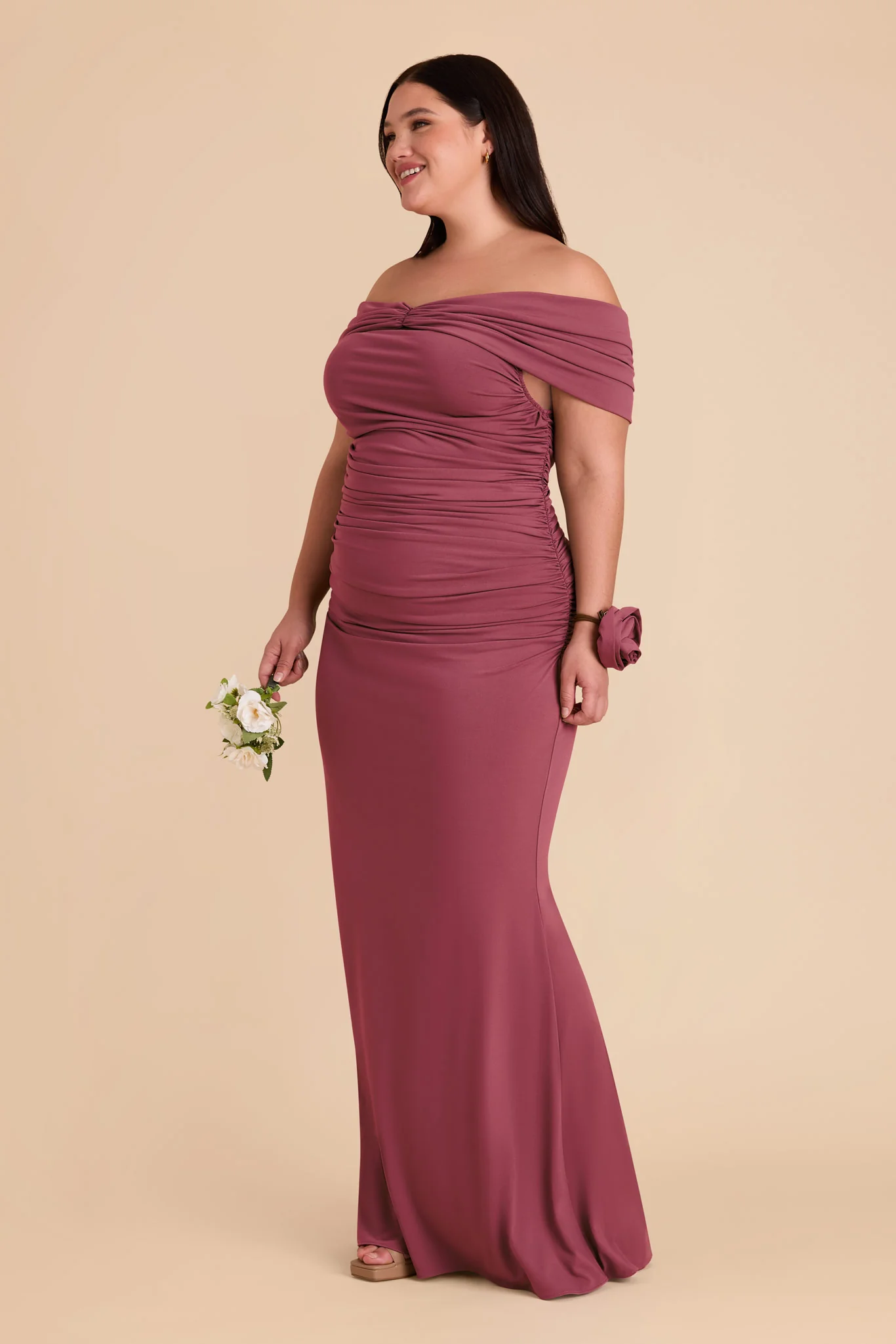 Denise Luxe Stretch Knit Dress - Rosewood - Image 20