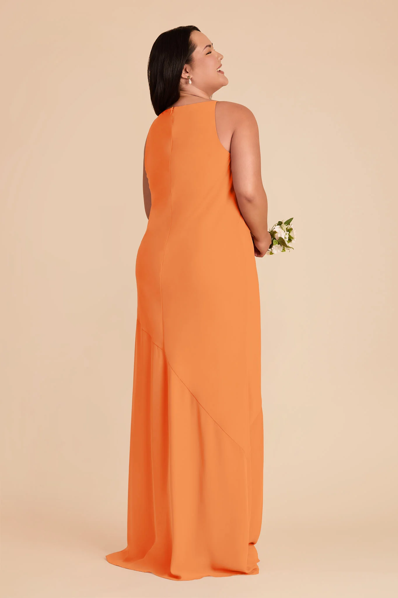 Destiny Chiffon Dress - Apricot - Image 7