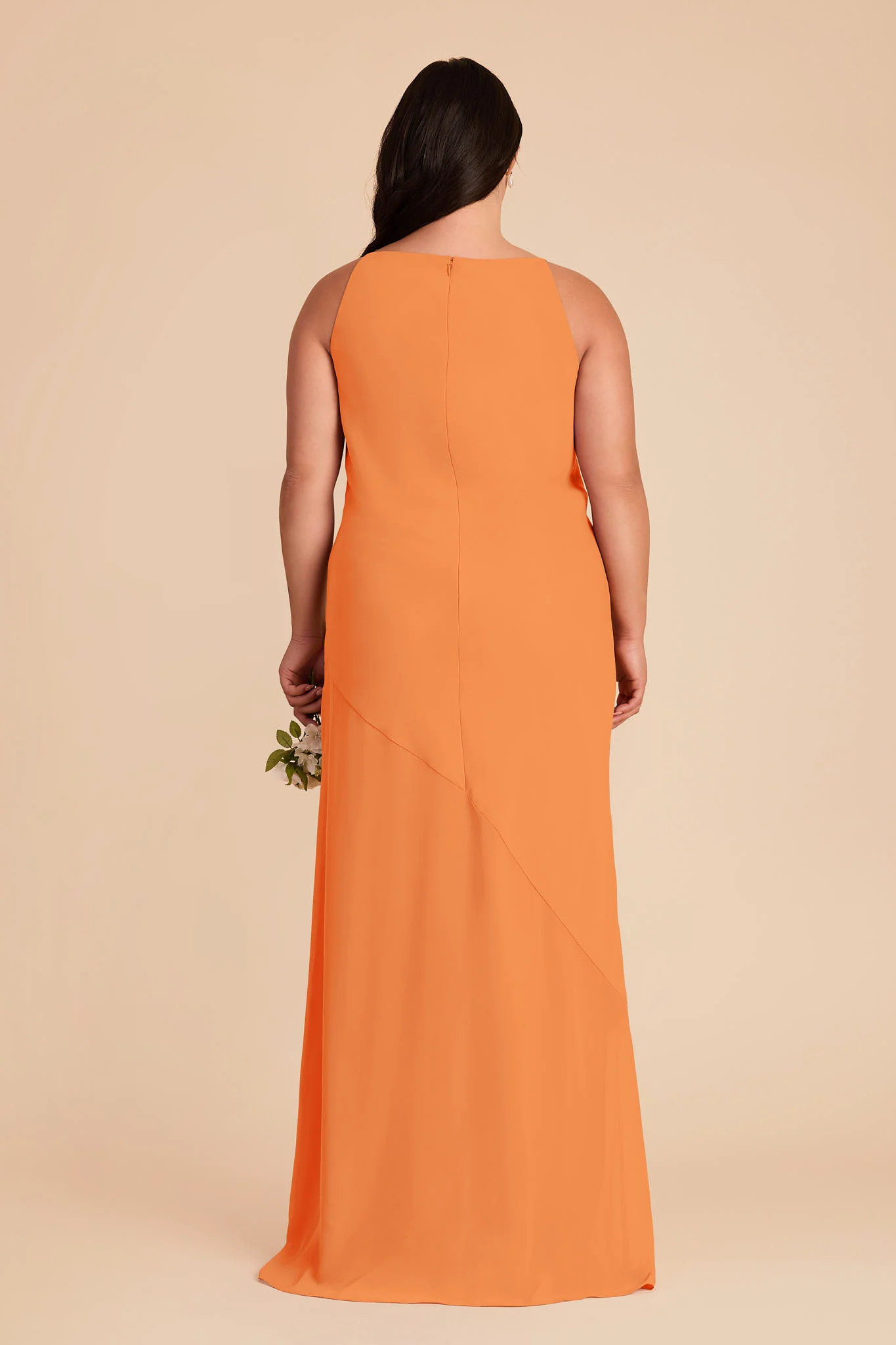 Destiny Chiffon Dress - Apricot - Image 8