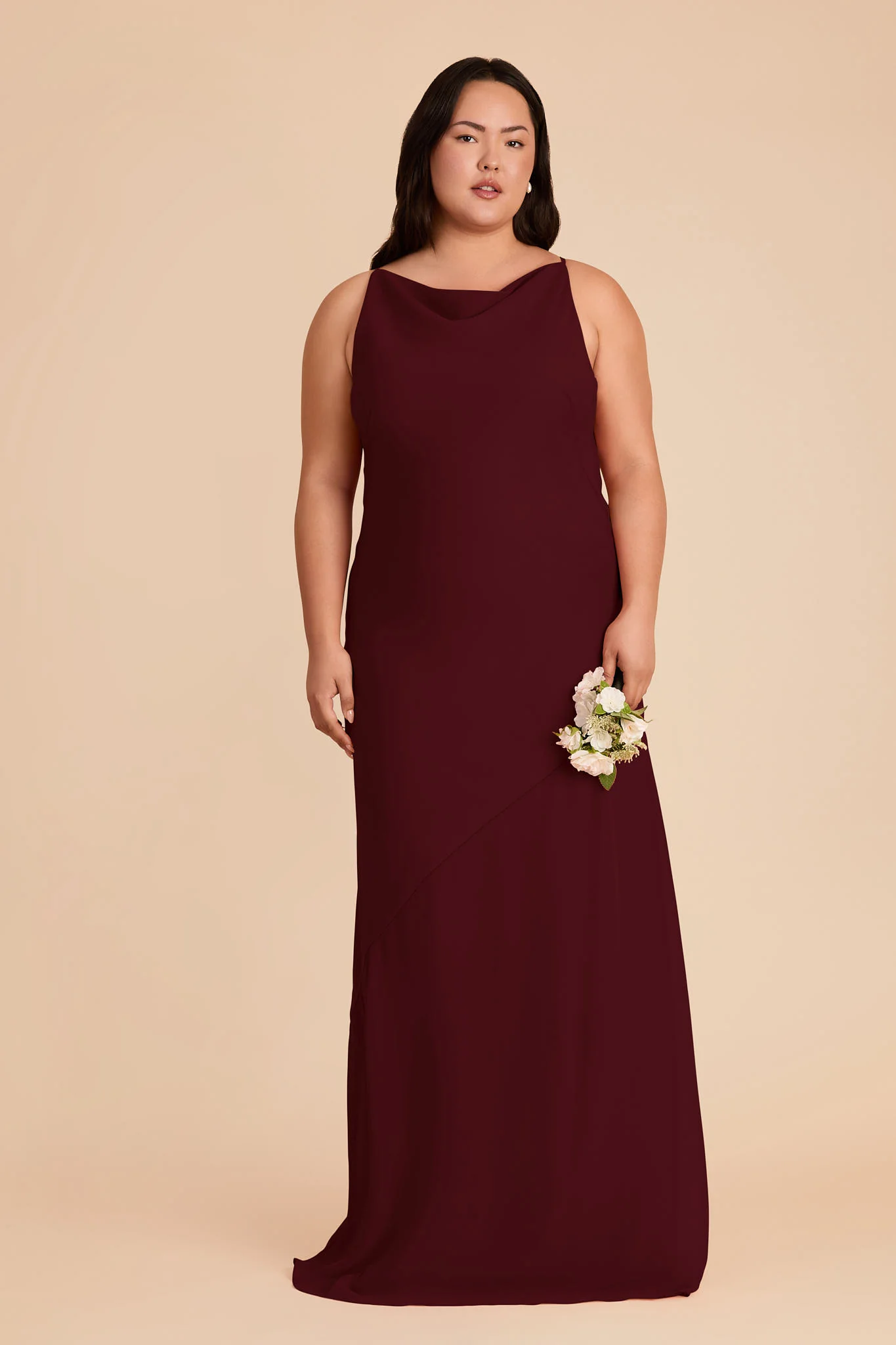 Destiny Chiffon Dress - Cabernet - Image 6