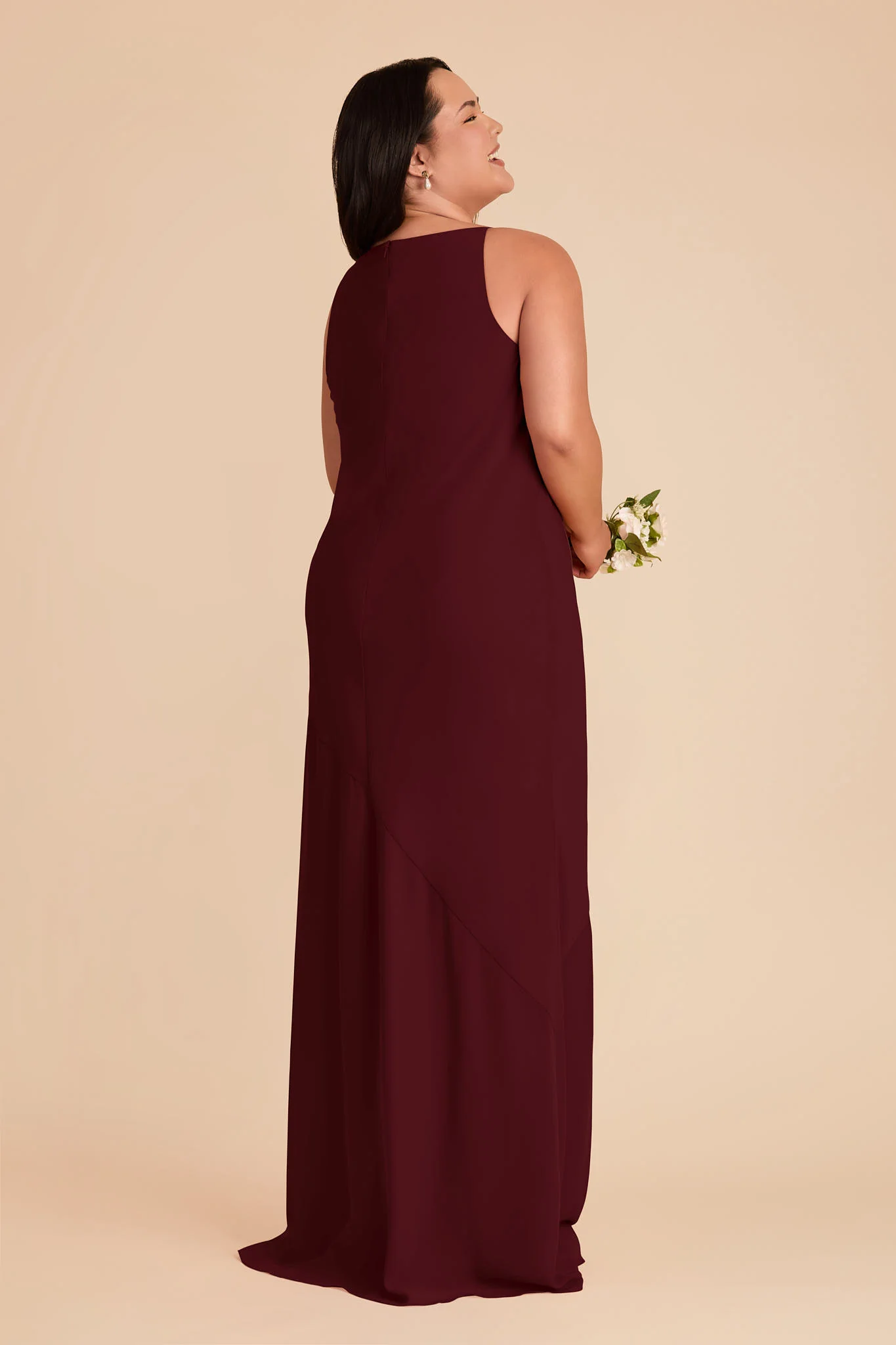 Destiny Chiffon Dress - Cabernet - Image 7