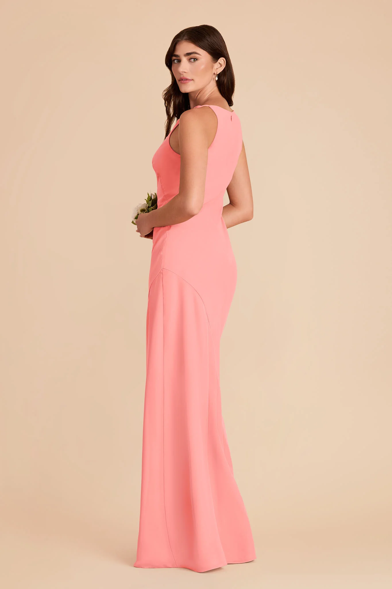 Destiny Chiffon Dress - Coral Pink - Image 4