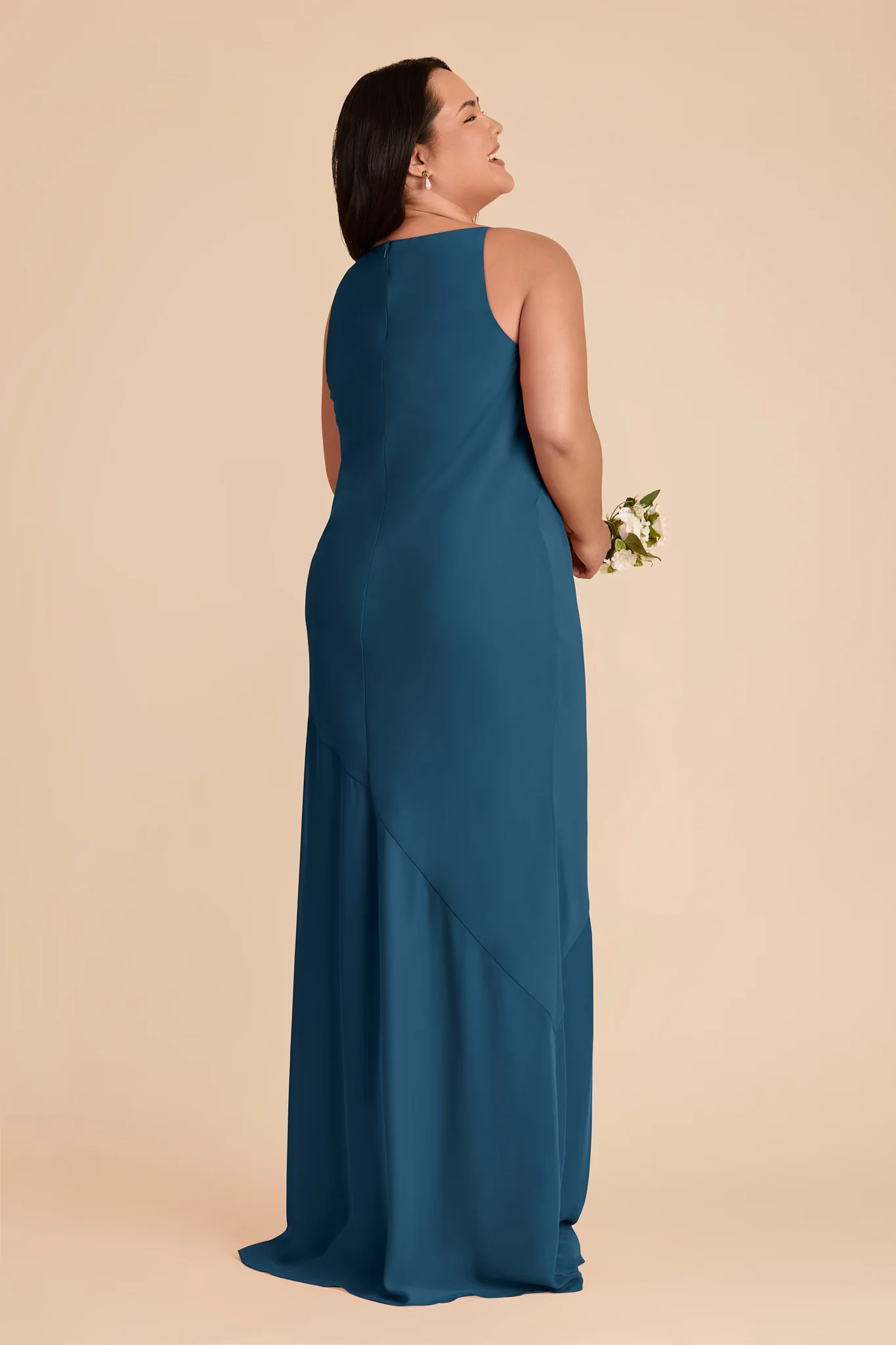 Destiny Chiffon Dress - Dark Teal - Image 7