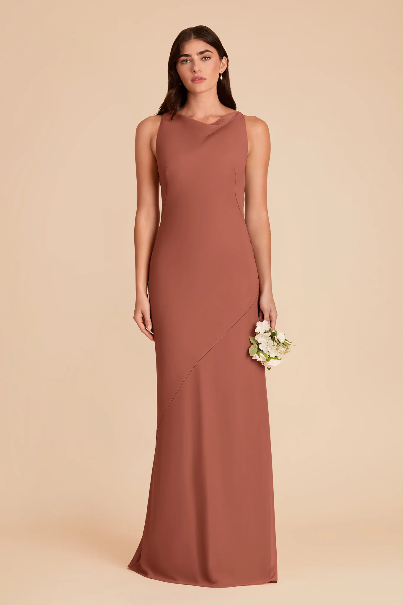 Destiny Chiffon Dress - Desert Rose