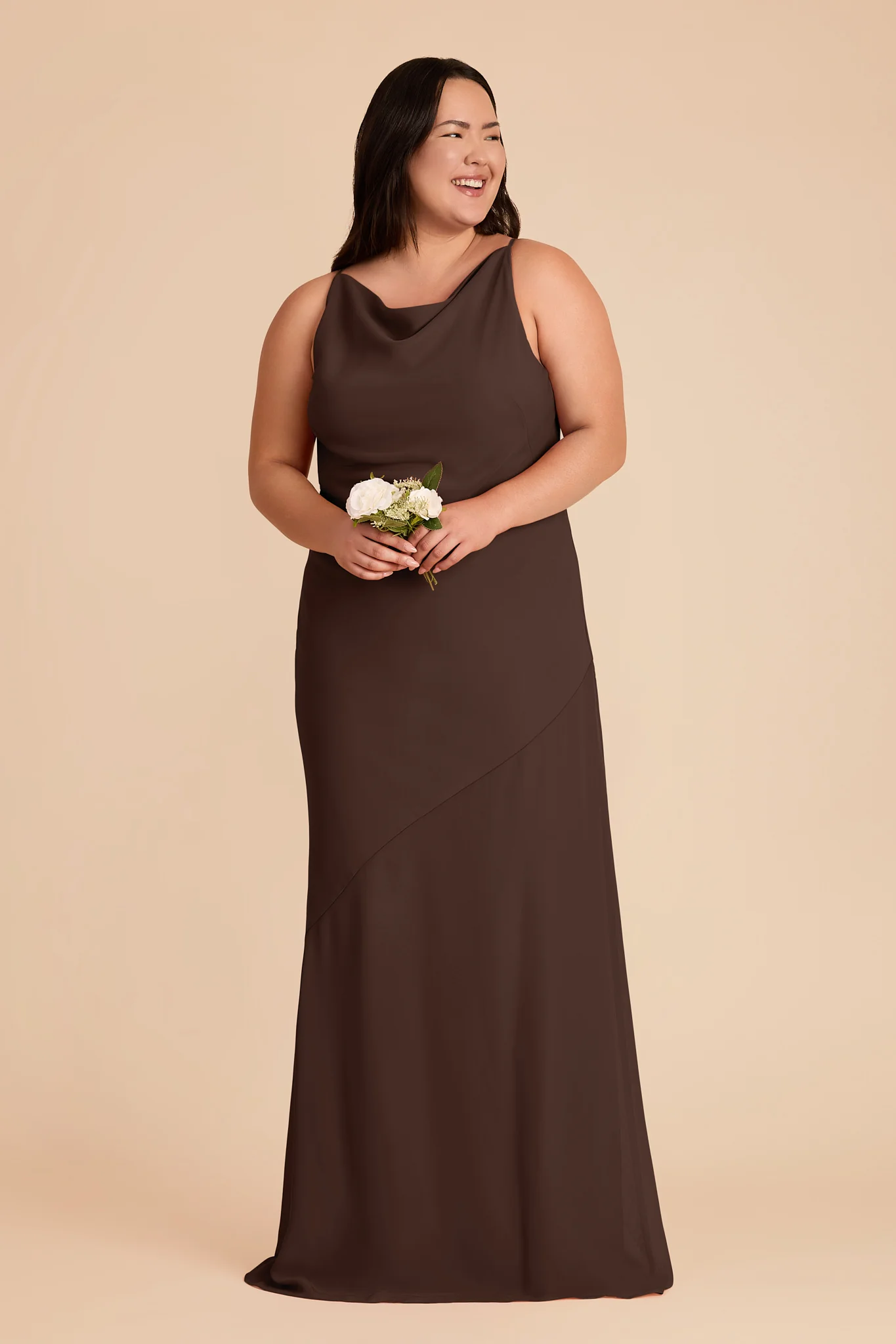 Destiny Chiffon Dress - Espresso - Image 6
