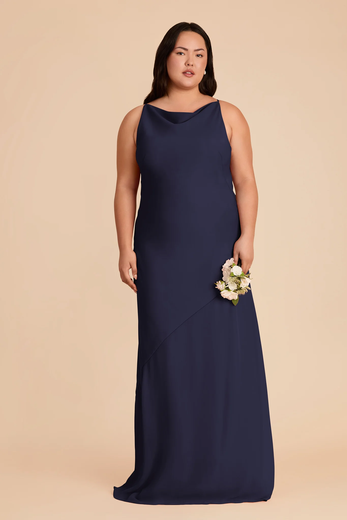 Destiny Chiffon Dress - Navy - Image 2