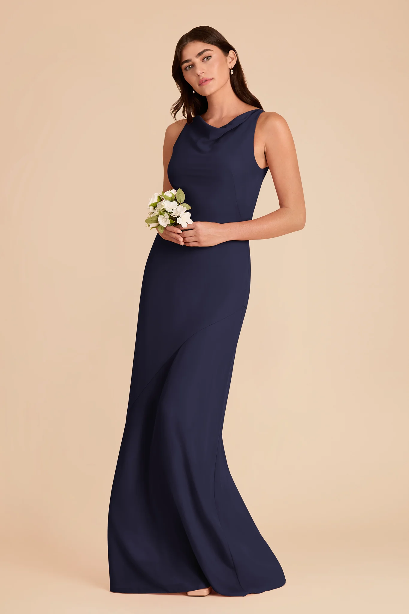 Destiny Chiffon Dress - Navy - Image 3