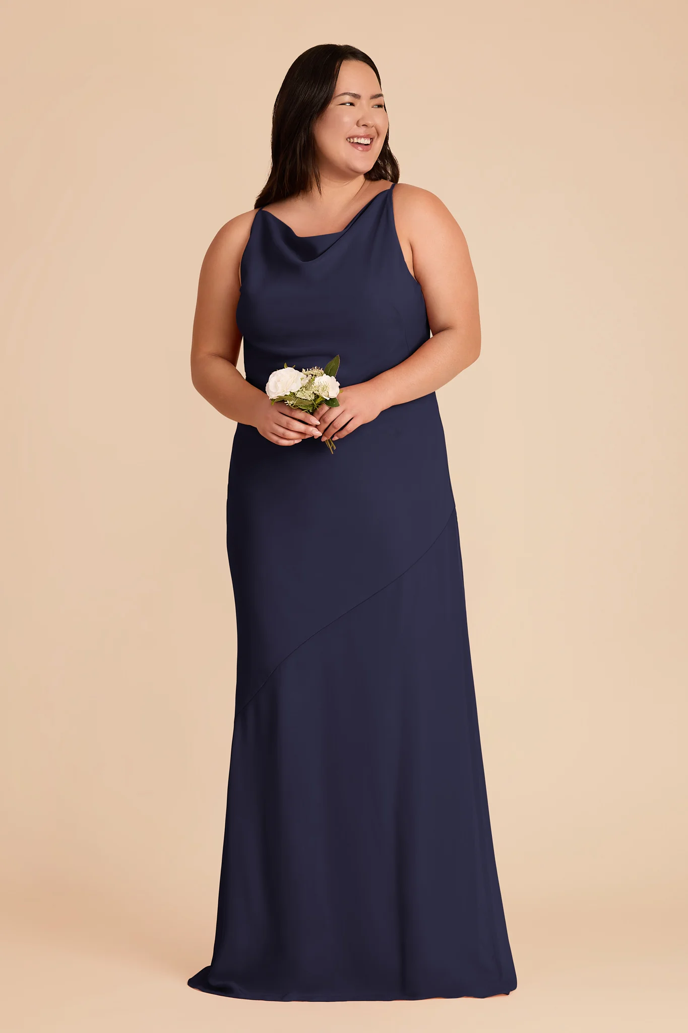 Destiny Chiffon Dress - Navy - Image 6