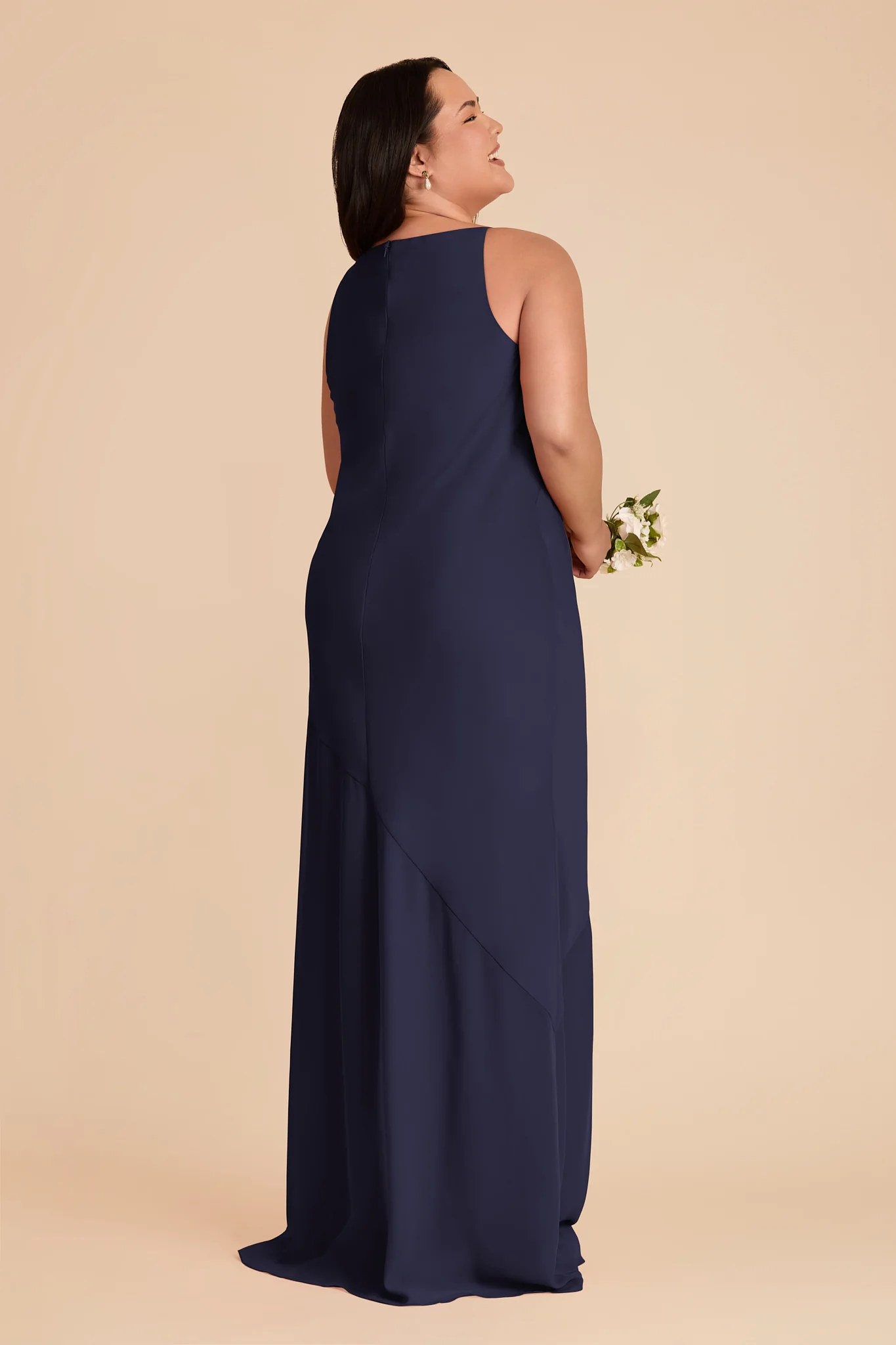 Destiny Chiffon Dress - Navy - Image 7