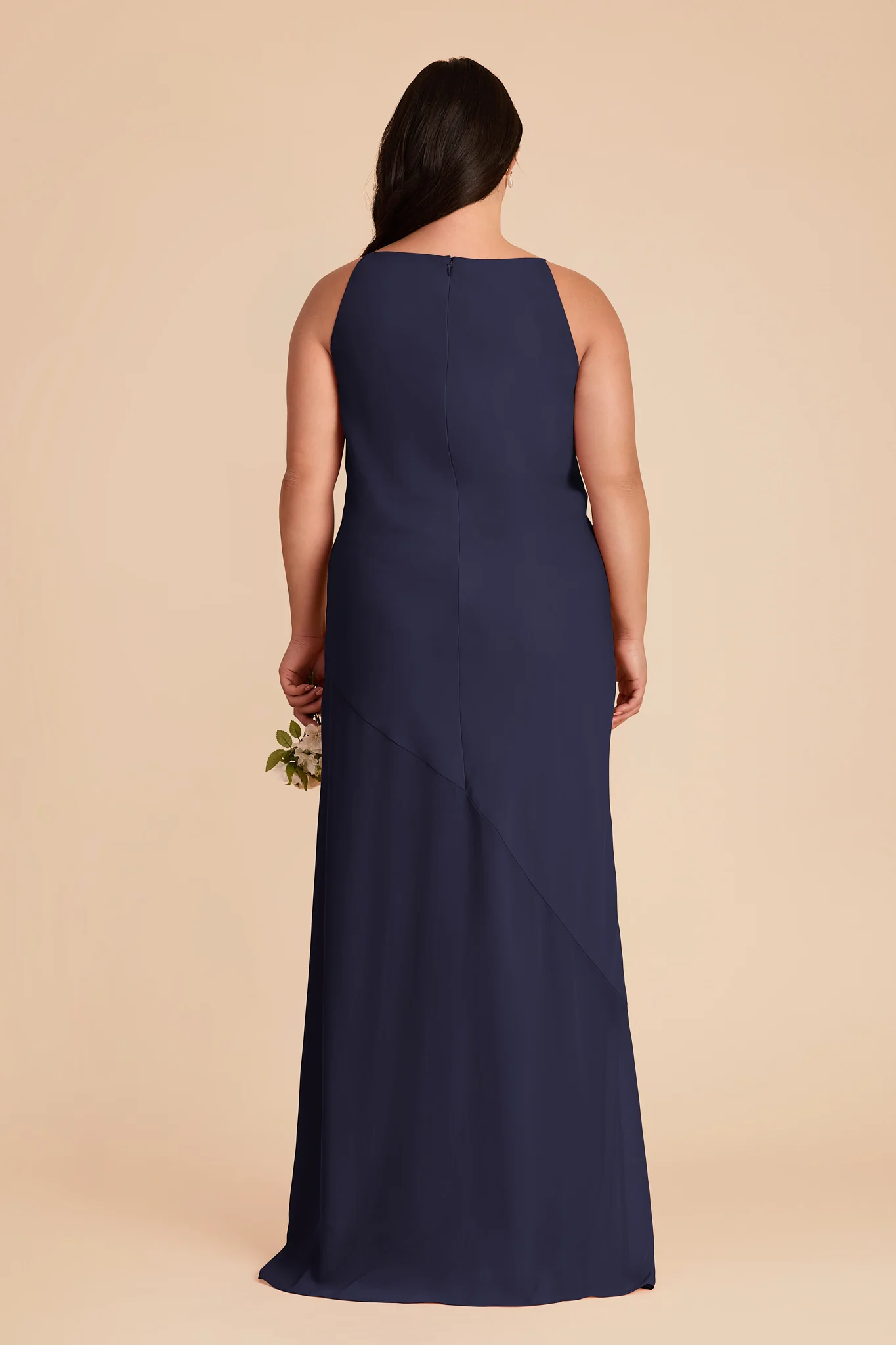 Destiny Chiffon Dress - Navy - Image 8