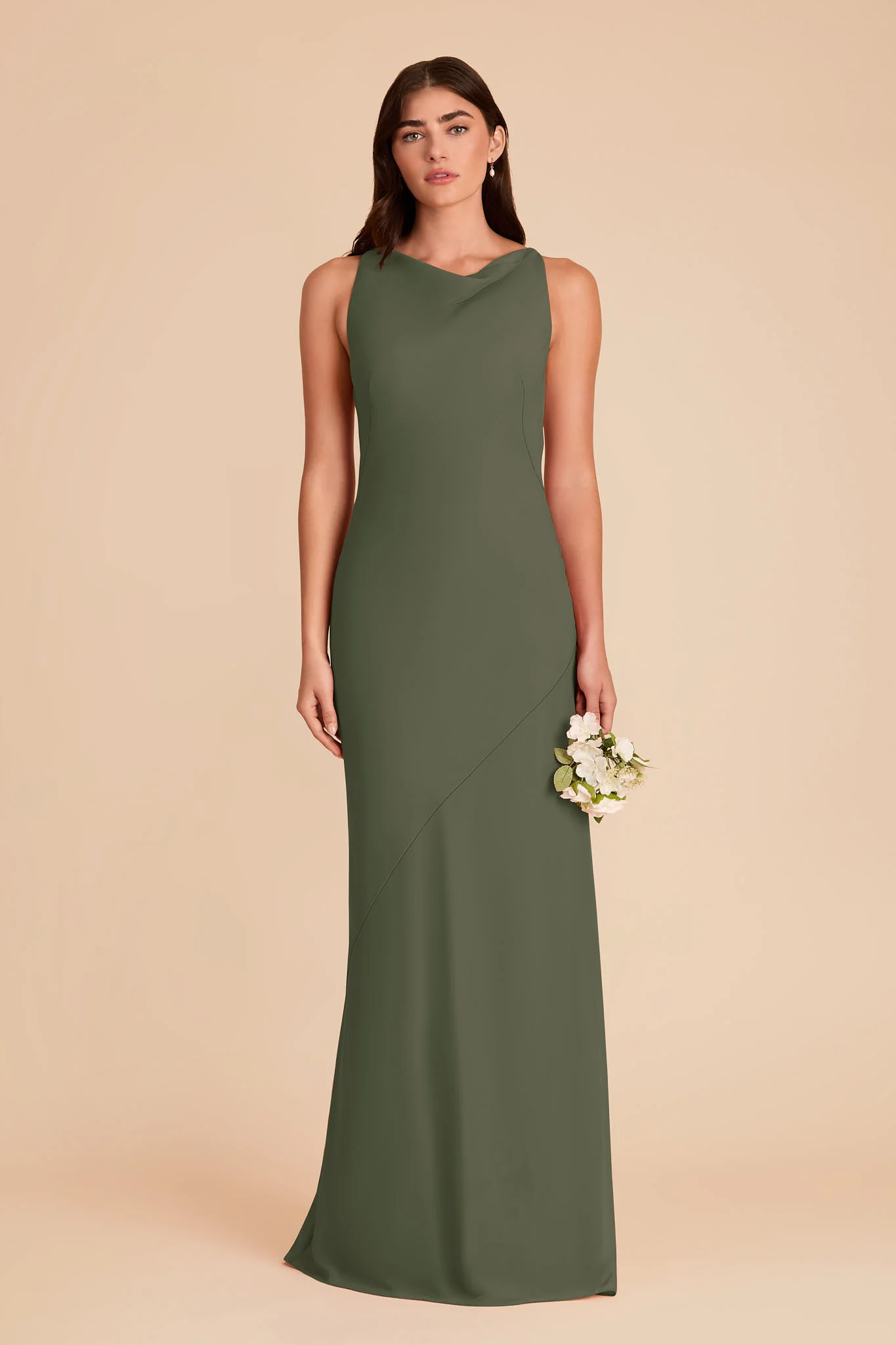 Destiny Chiffon Dress - Olive