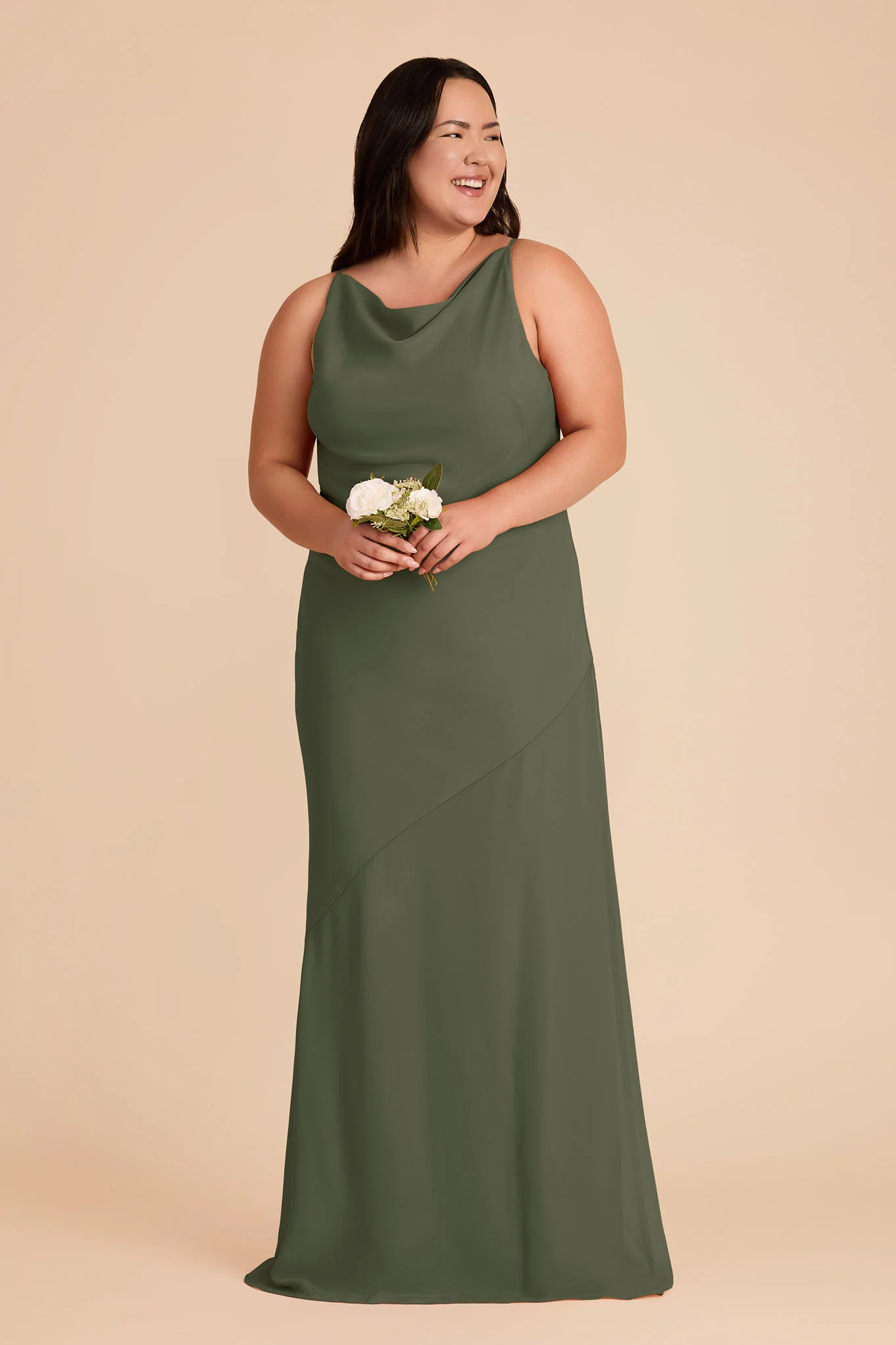 Destiny Chiffon Dress - Olive - Image 6