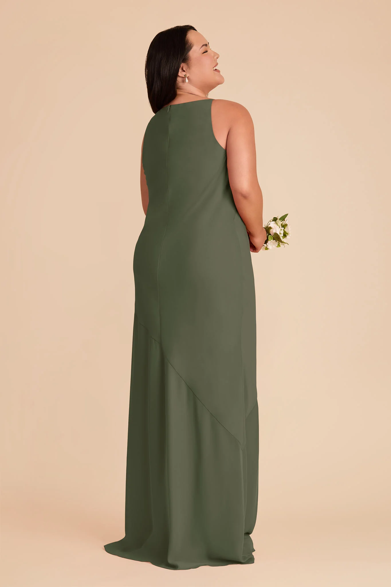 Destiny Chiffon Dress - Olive - Image 7