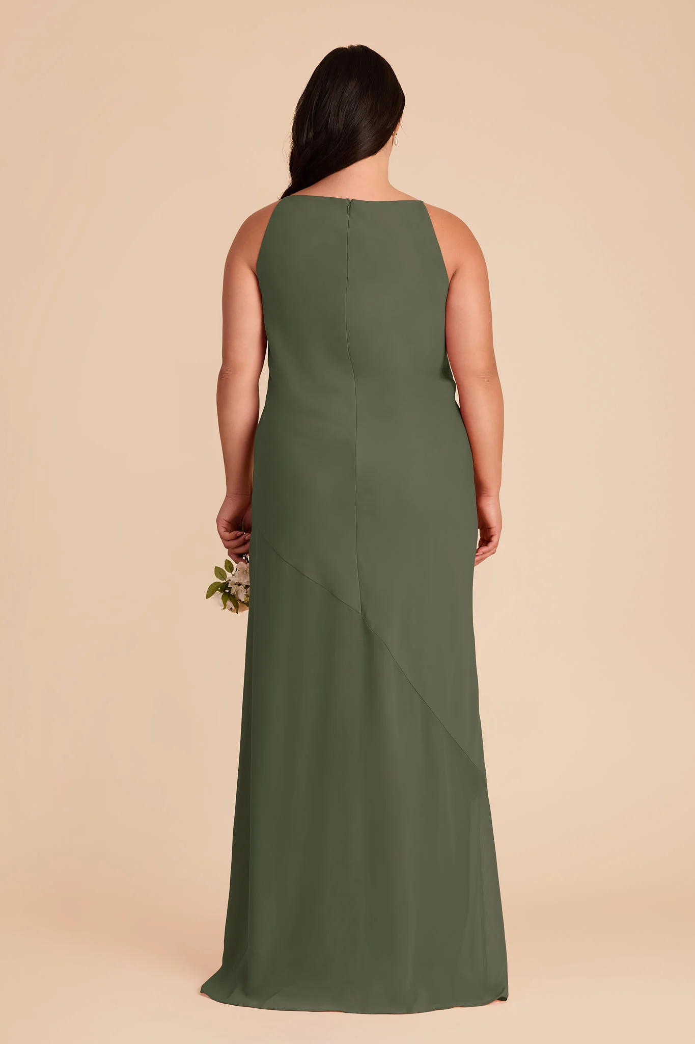 Destiny Chiffon Dress - Olive - Image 8