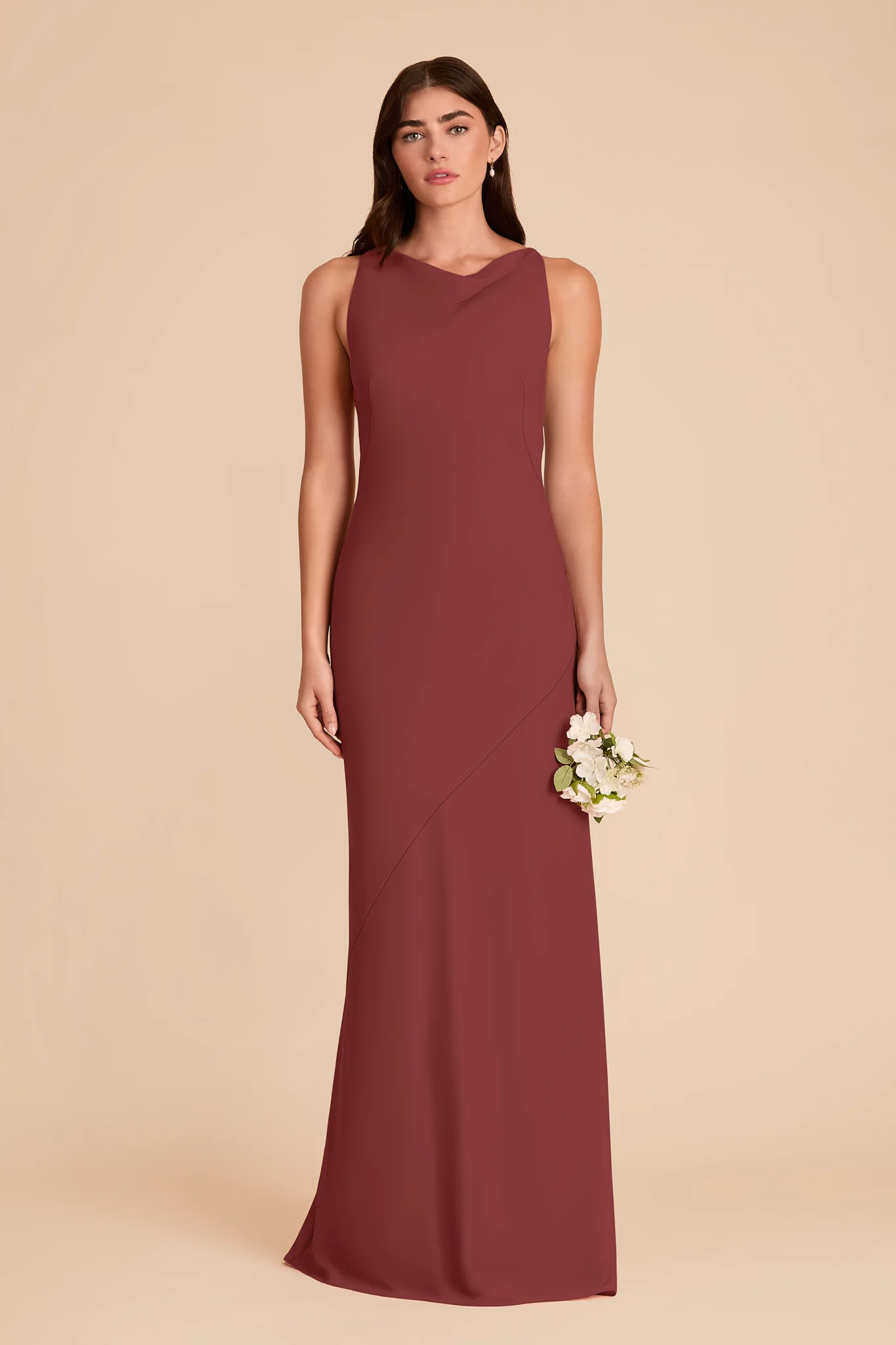 Destiny Chiffon Dress - Rosewood