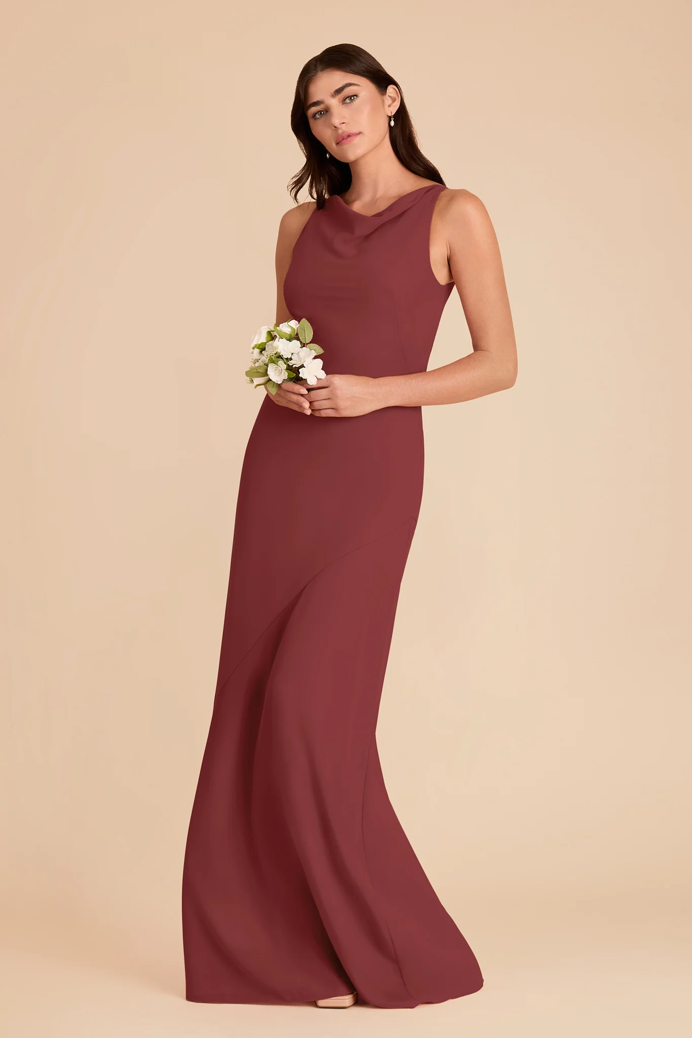 Destiny Chiffon Dress - Rosewood - Image 3