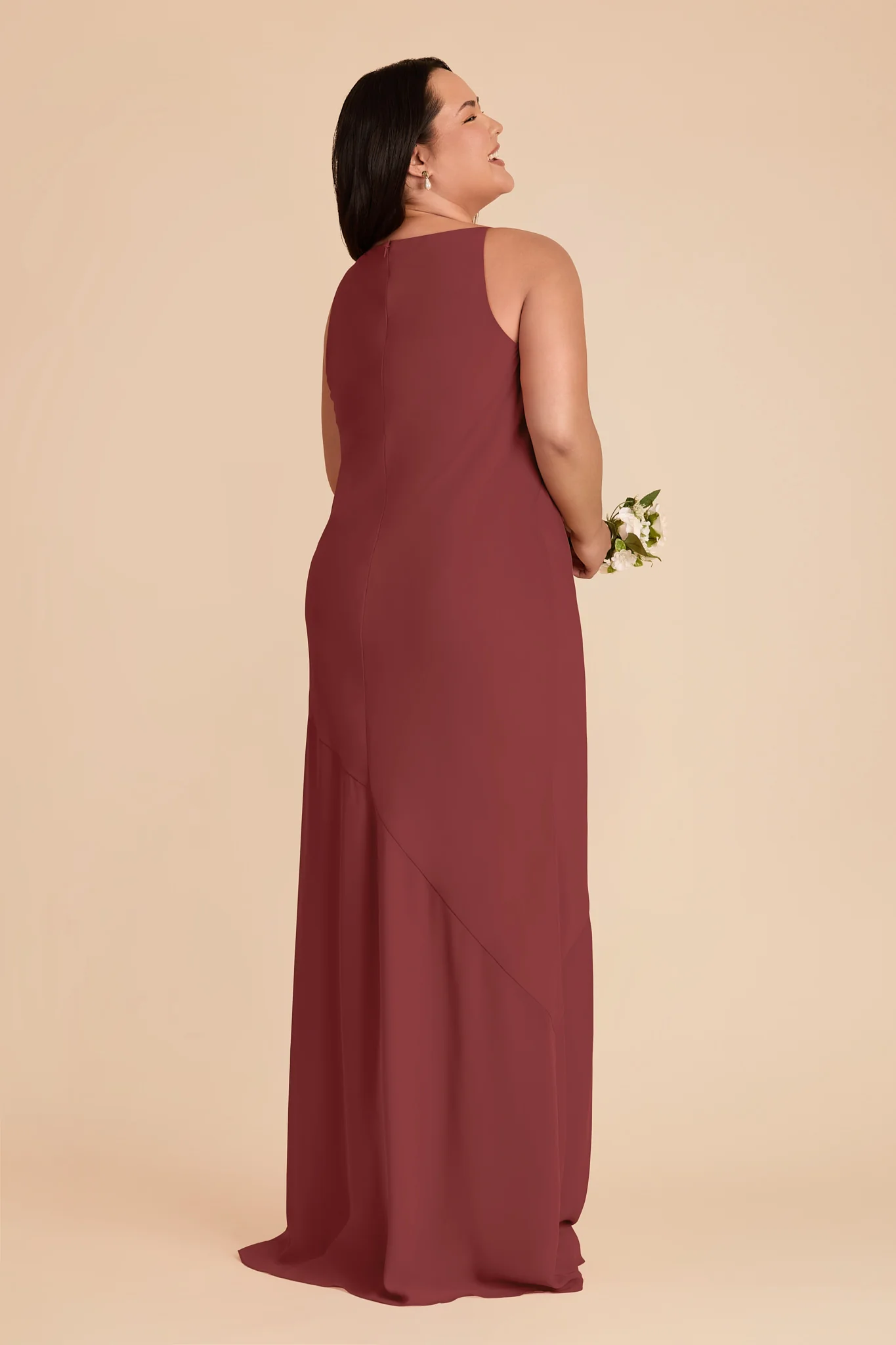 Destiny Chiffon Dress - Rosewood - Image 7