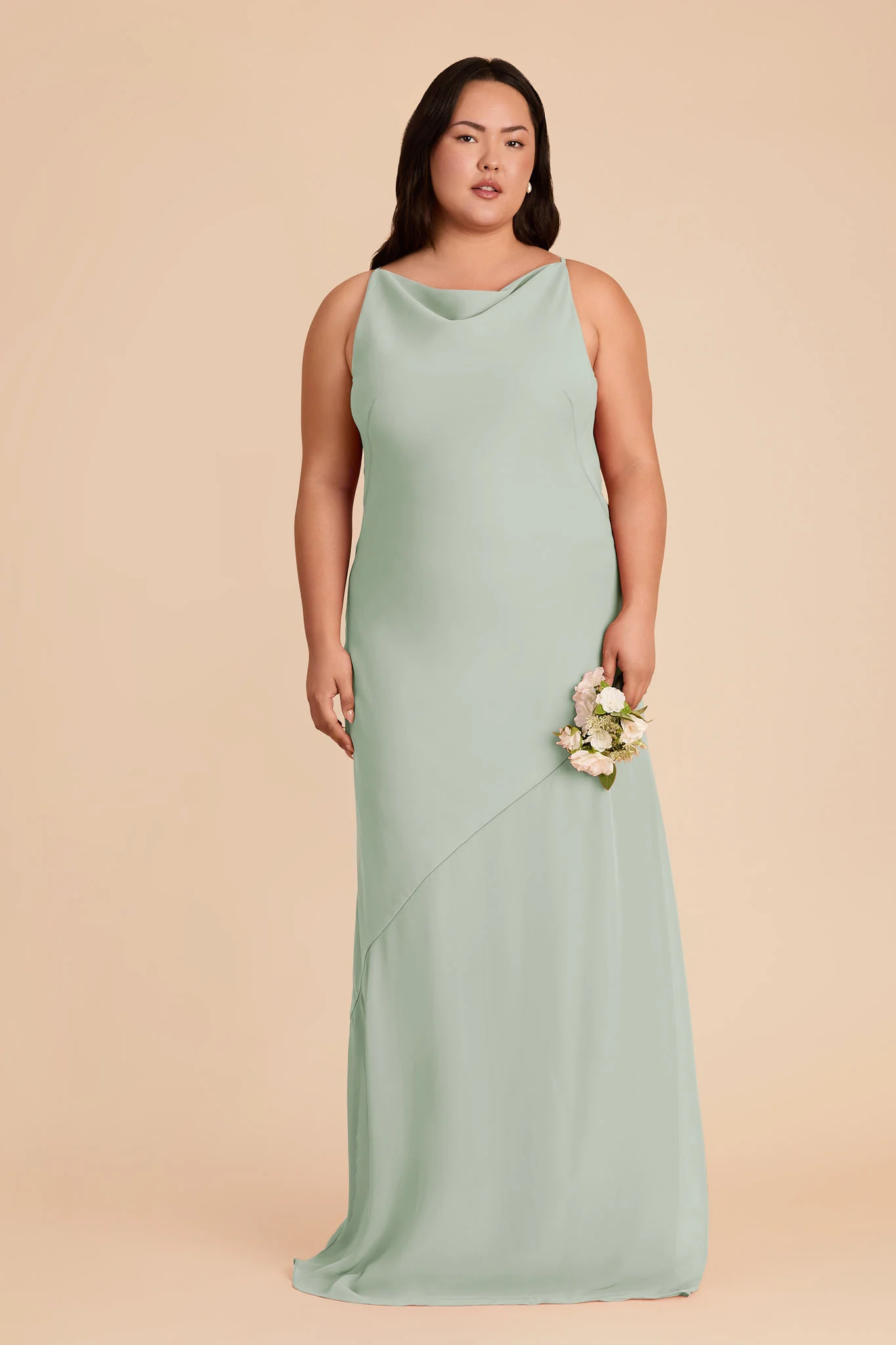 Destiny Chiffon Dress - Sage - Image 6