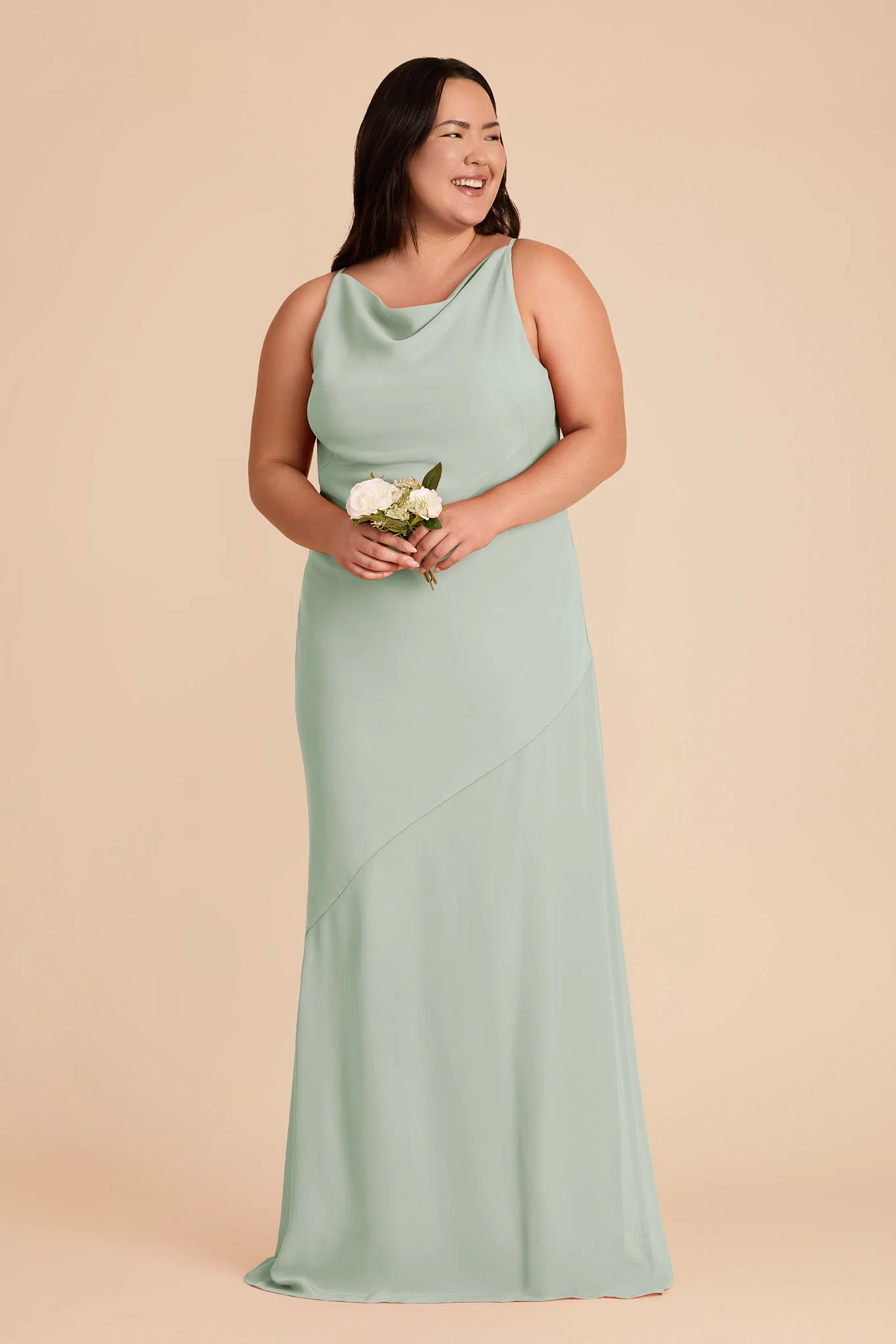 Destiny Chiffon Dress - Sage - Image 7