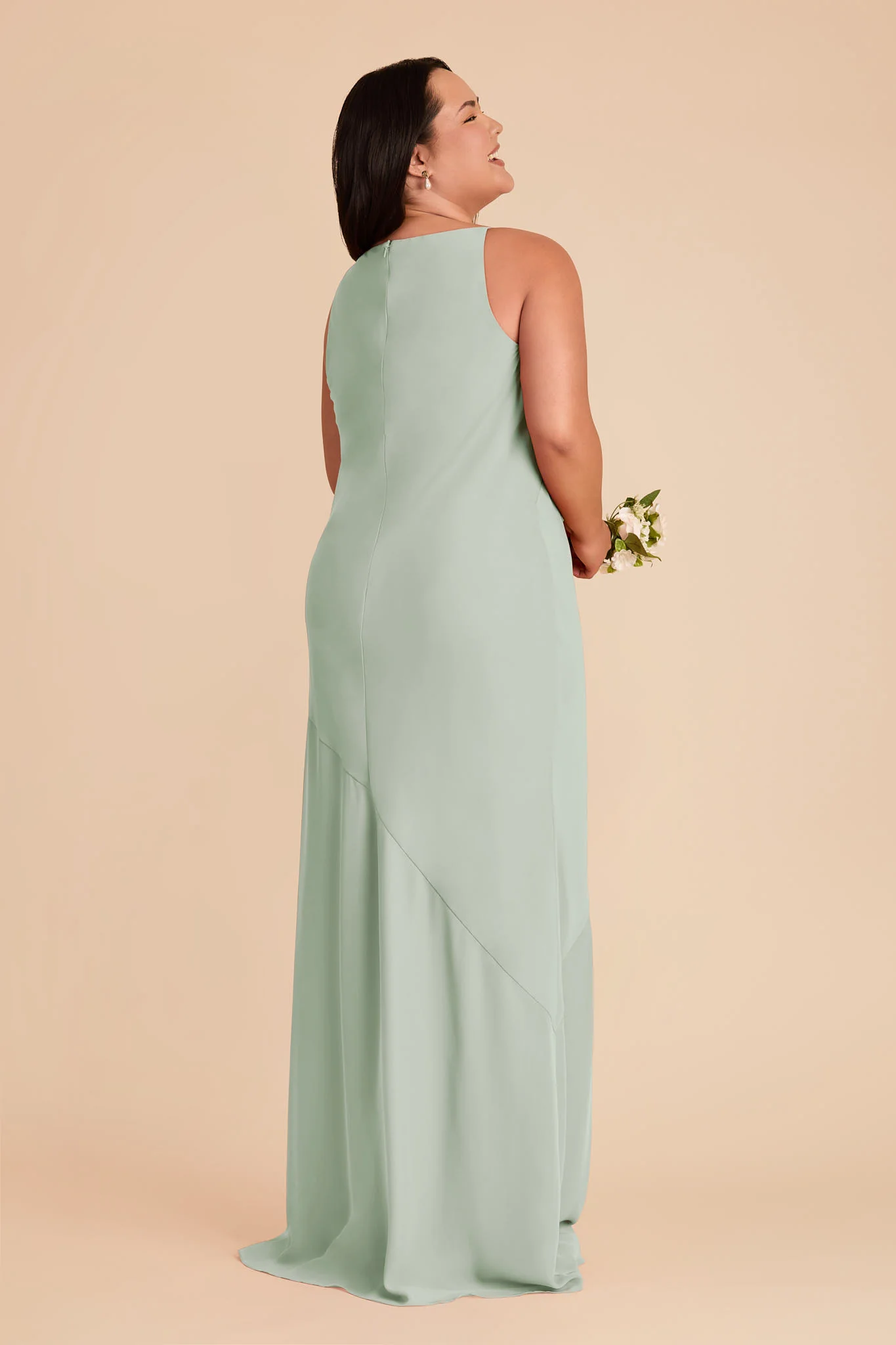 Destiny Chiffon Dress - Sage - Image 8