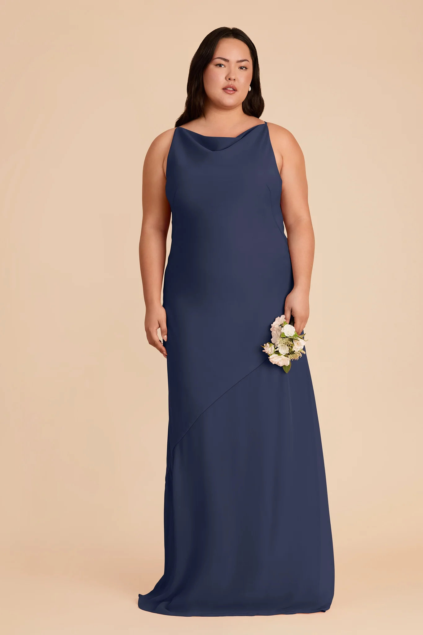 Destiny Chiffon Dress - Slate Blue - Image 2