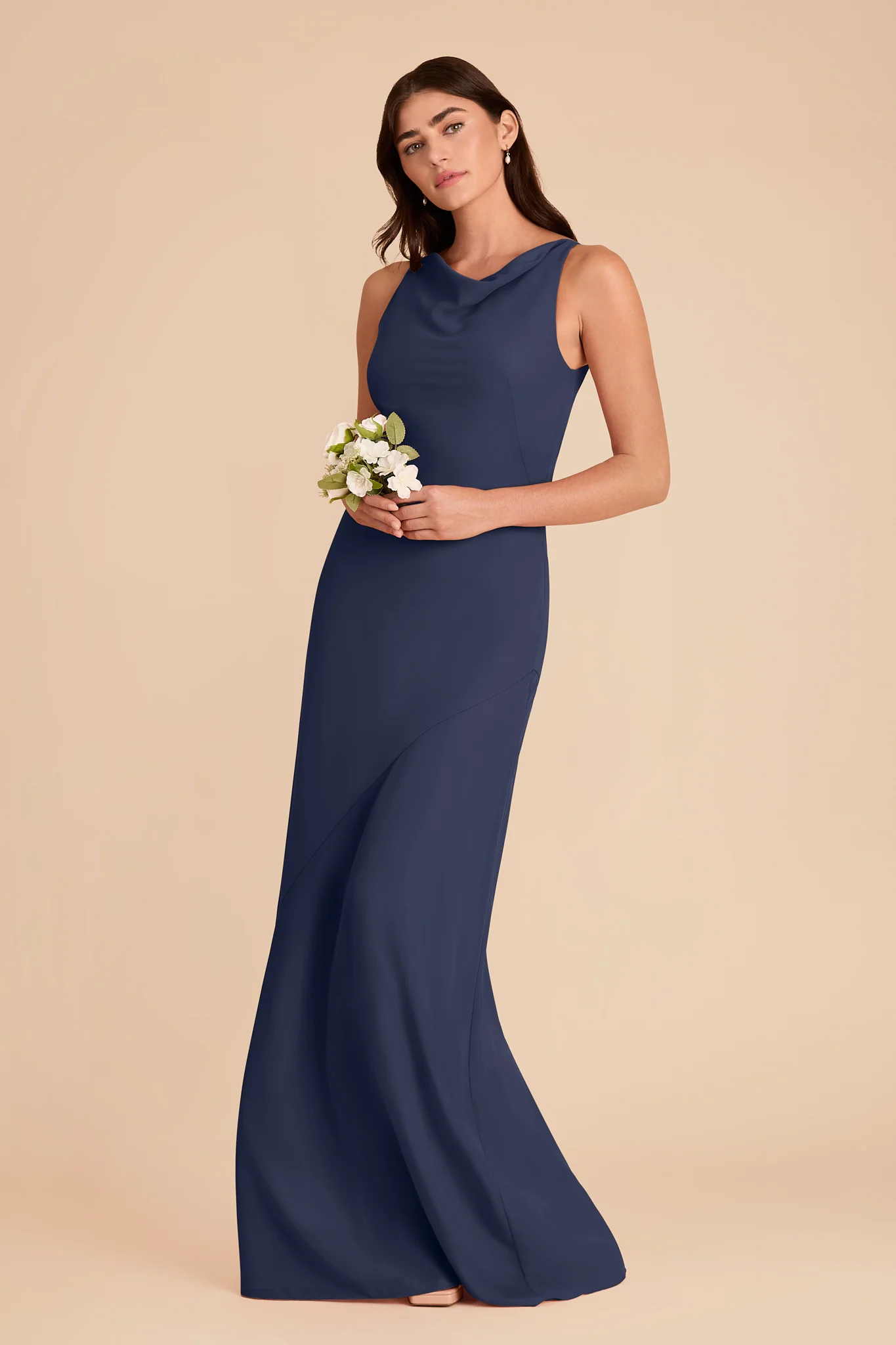 Destiny Chiffon Dress - Slate Blue - Image 3