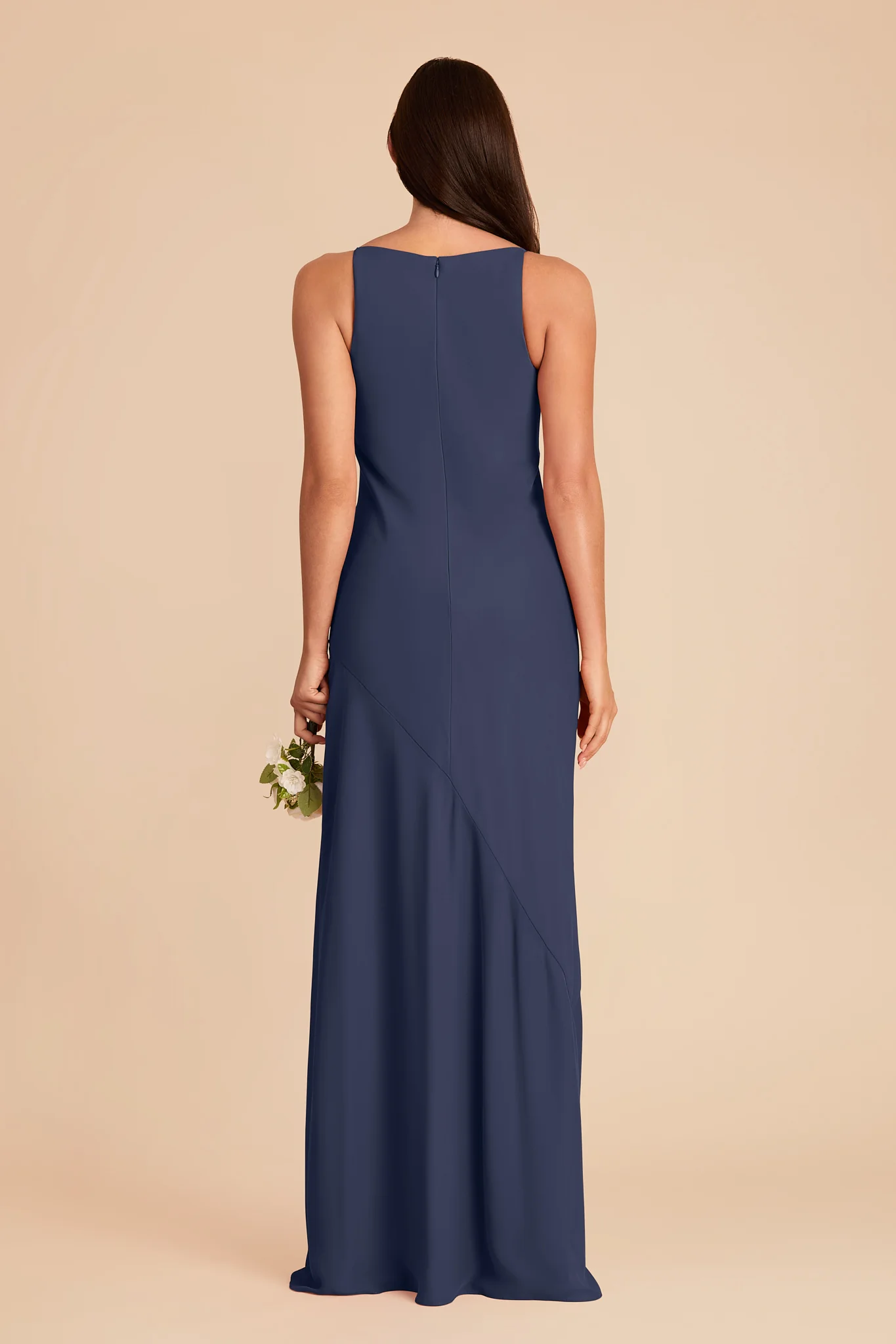 Destiny Chiffon Dress - Slate Blue - Image 5