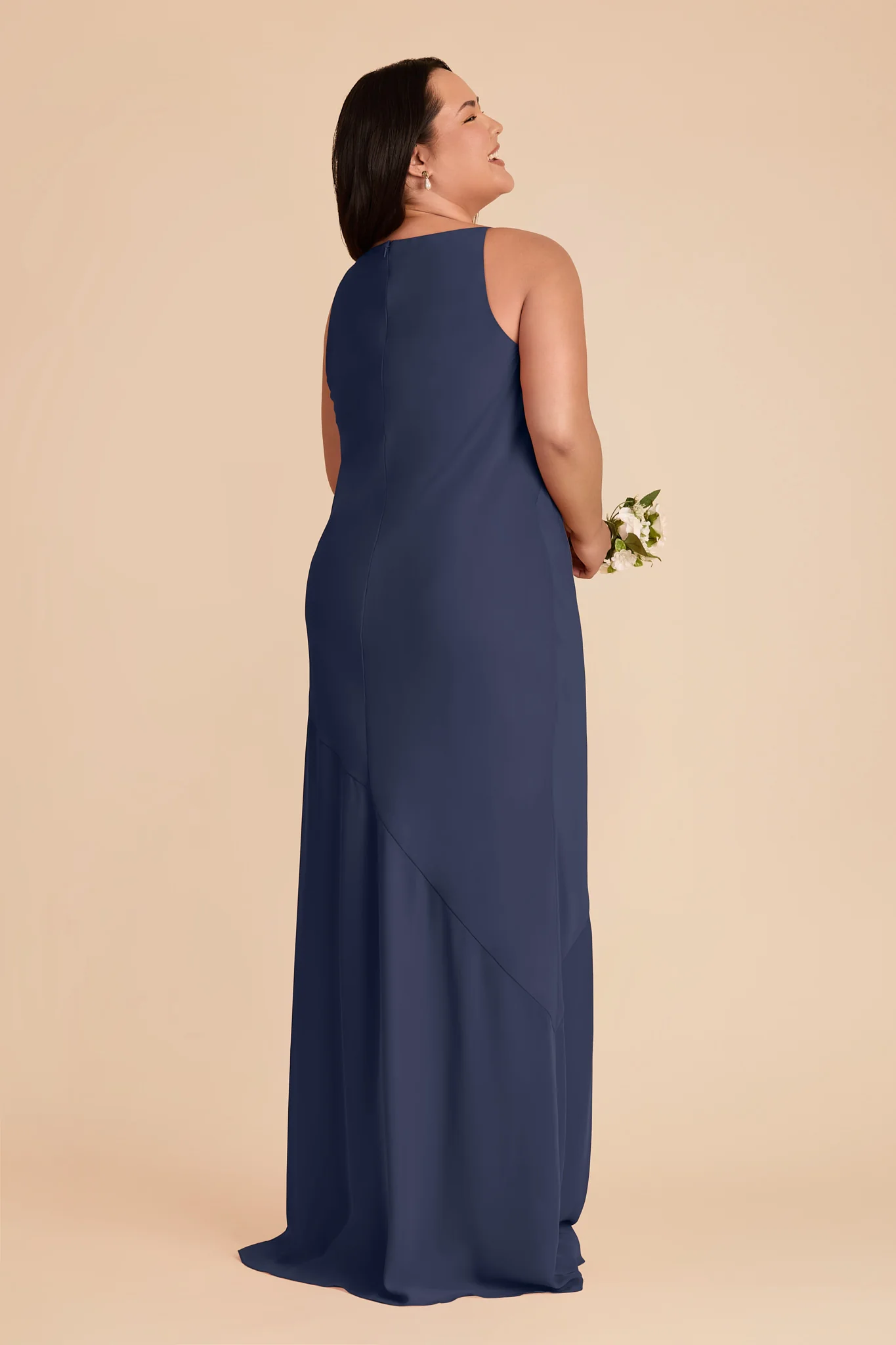Destiny Chiffon Dress - Slate Blue - Image 7
