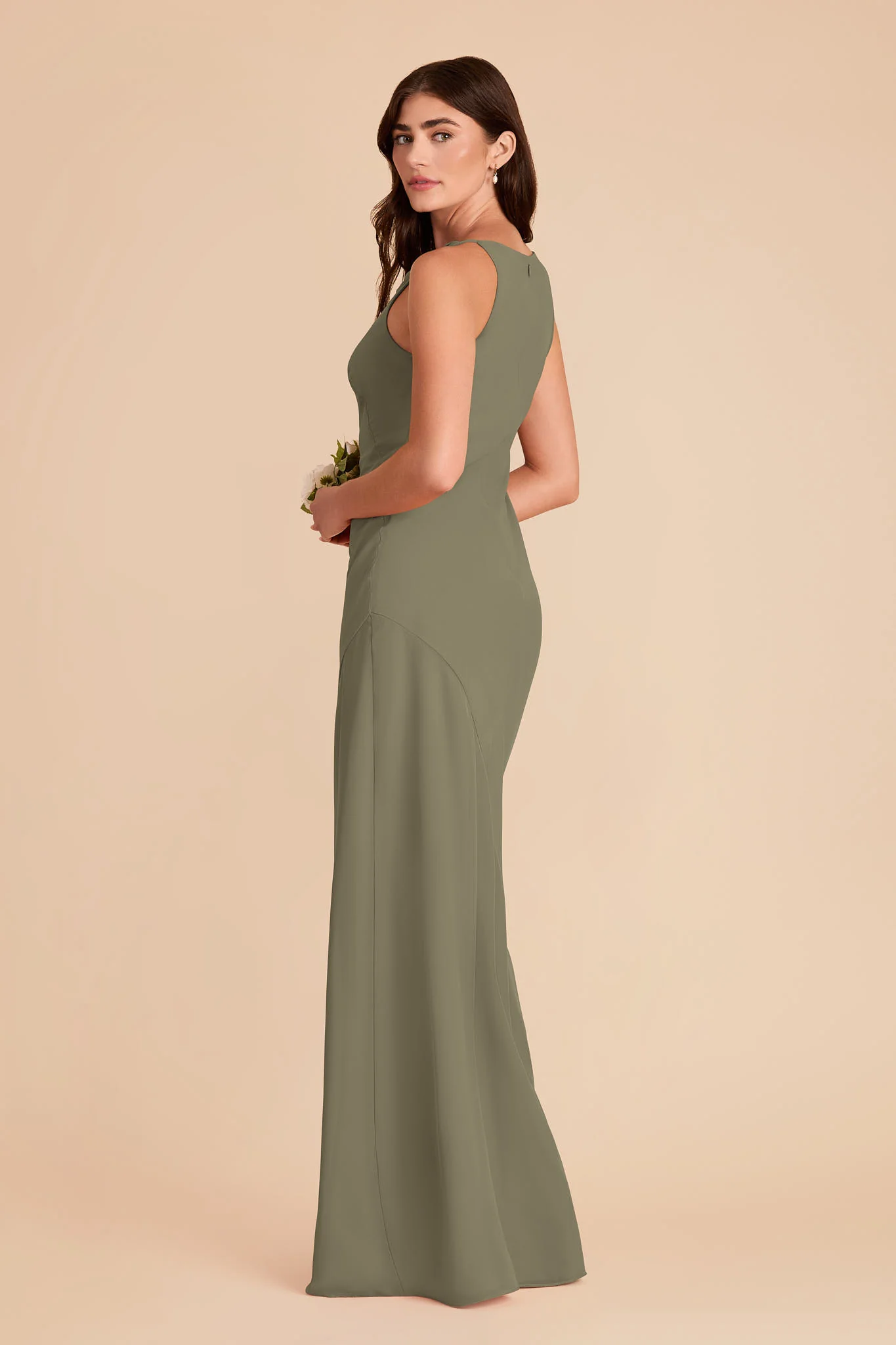 Destiny Chiffon Dress - Thyme - Image 4
