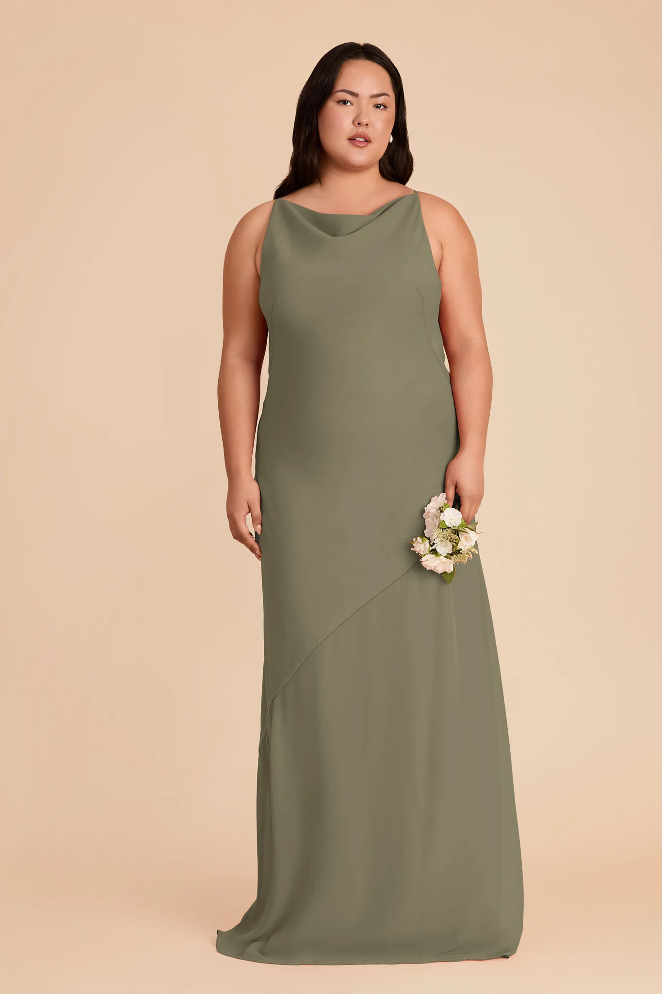 Destiny Chiffon Dress - Thyme - Image 6