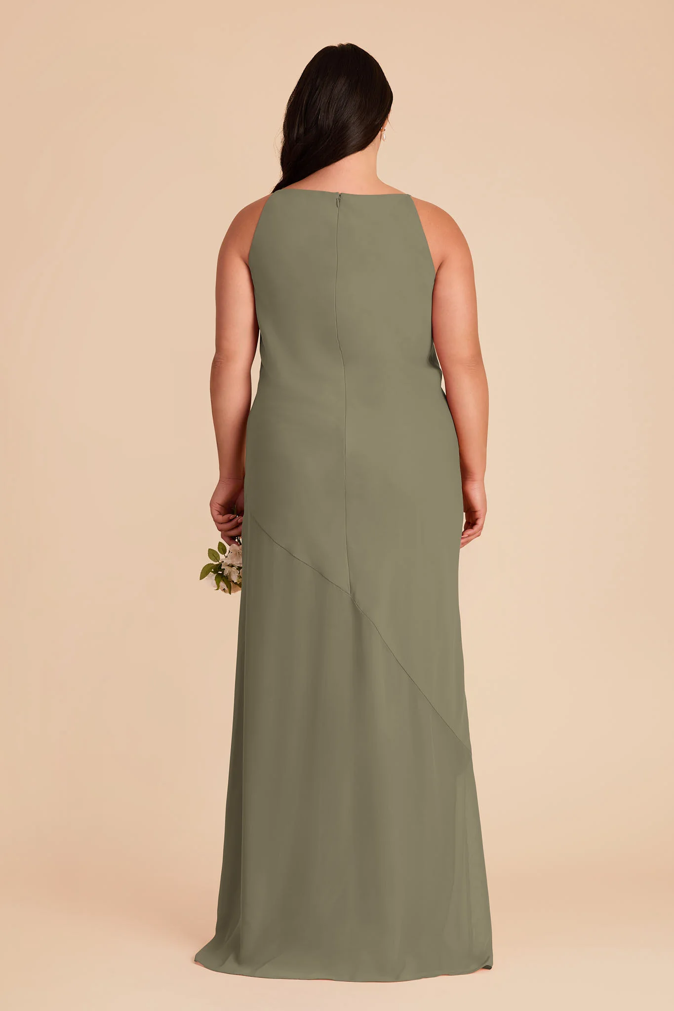 Destiny Chiffon Dress - Thyme - Image 8