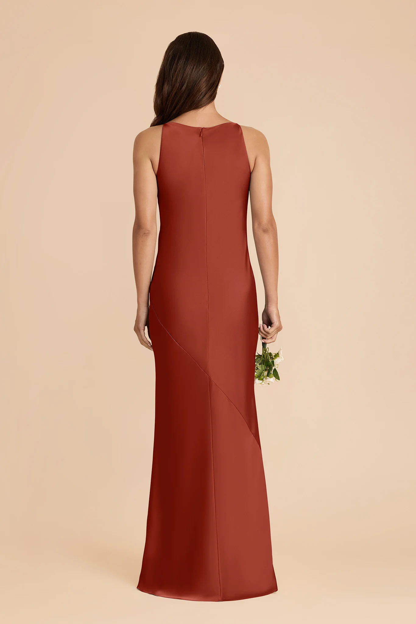 Destiny Matte Satin Dress - Auburn - Image 4