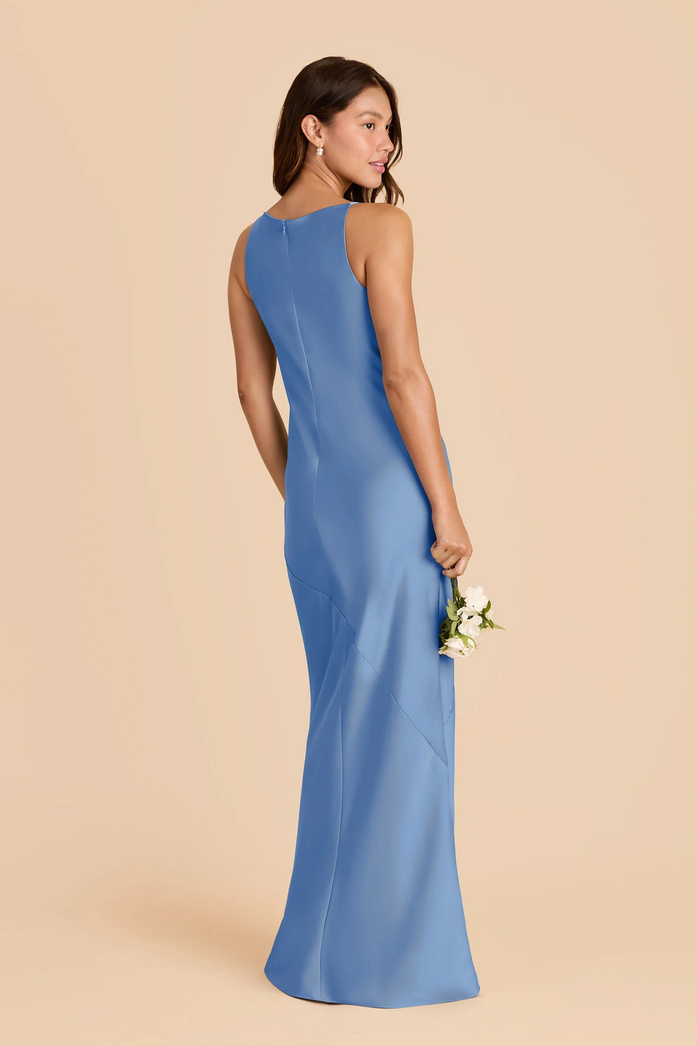 Destiny Matte Satin Dress - Bluebell - Image 3