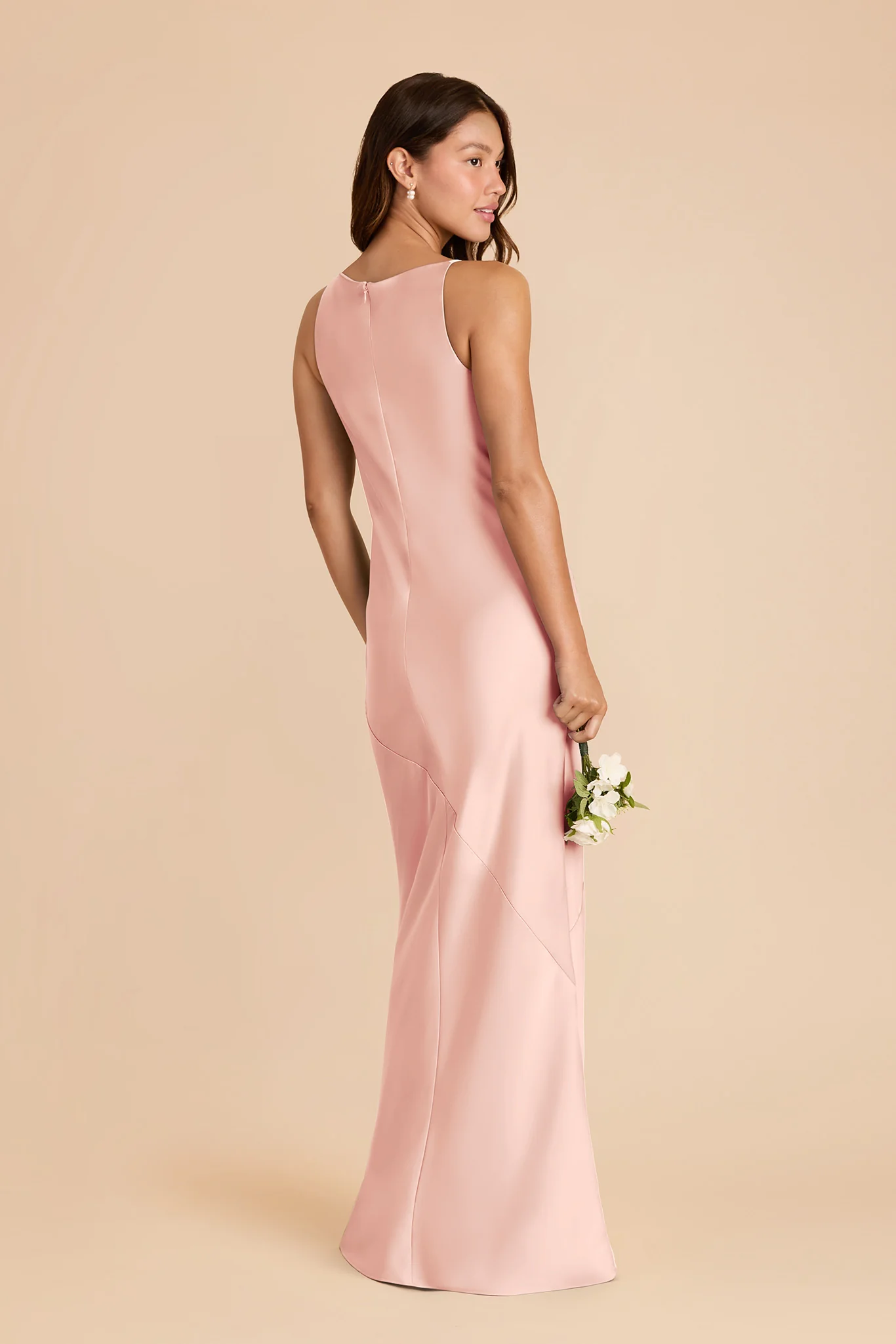 Destiny Matte Satin Dress - Blush Pink - Image 3