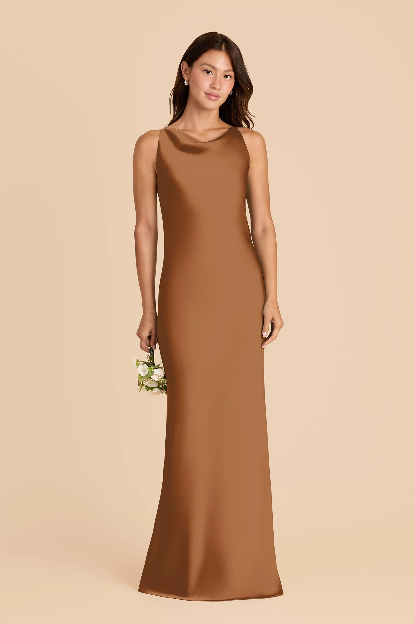Destiny Matte Satin Dress - Copper