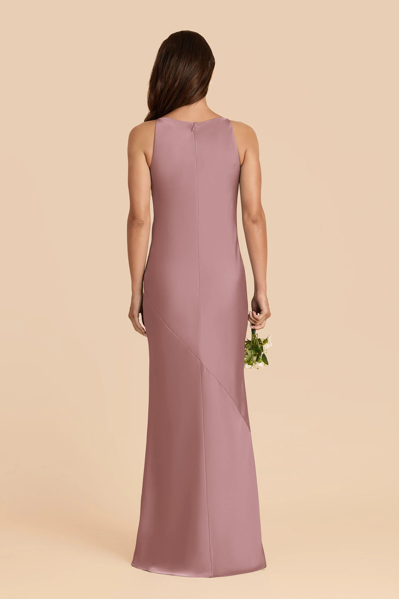 Destiny Matte Satin Dress - Dark Mauve - Image 4