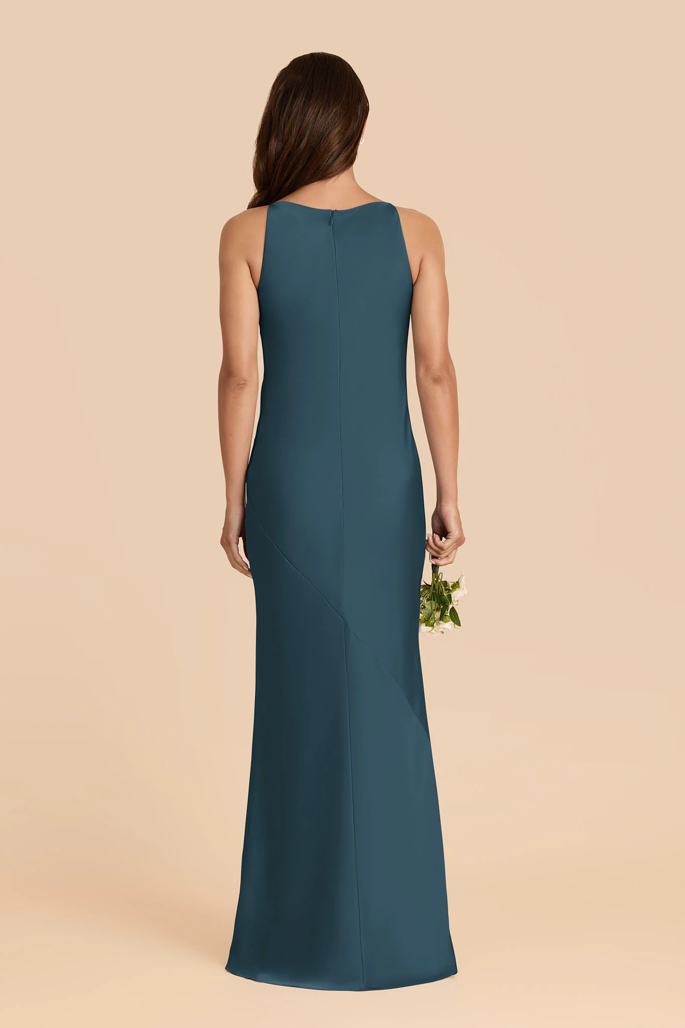 Destiny Matte Satin Dress - Dark Teal - Image 4
