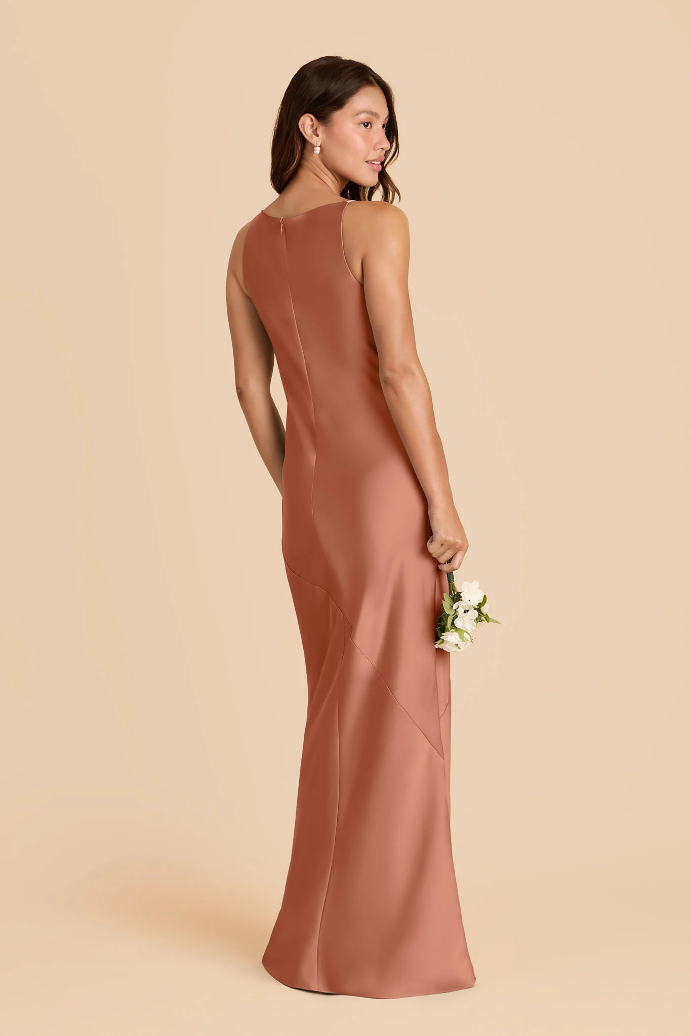 Destiny Matte Satin Dress - Desert Rose - Image 3