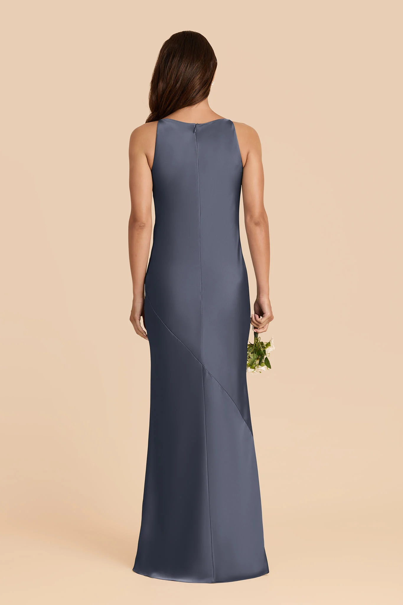 Destiny Matte Satin Dress - Dusk Blue - Image 4