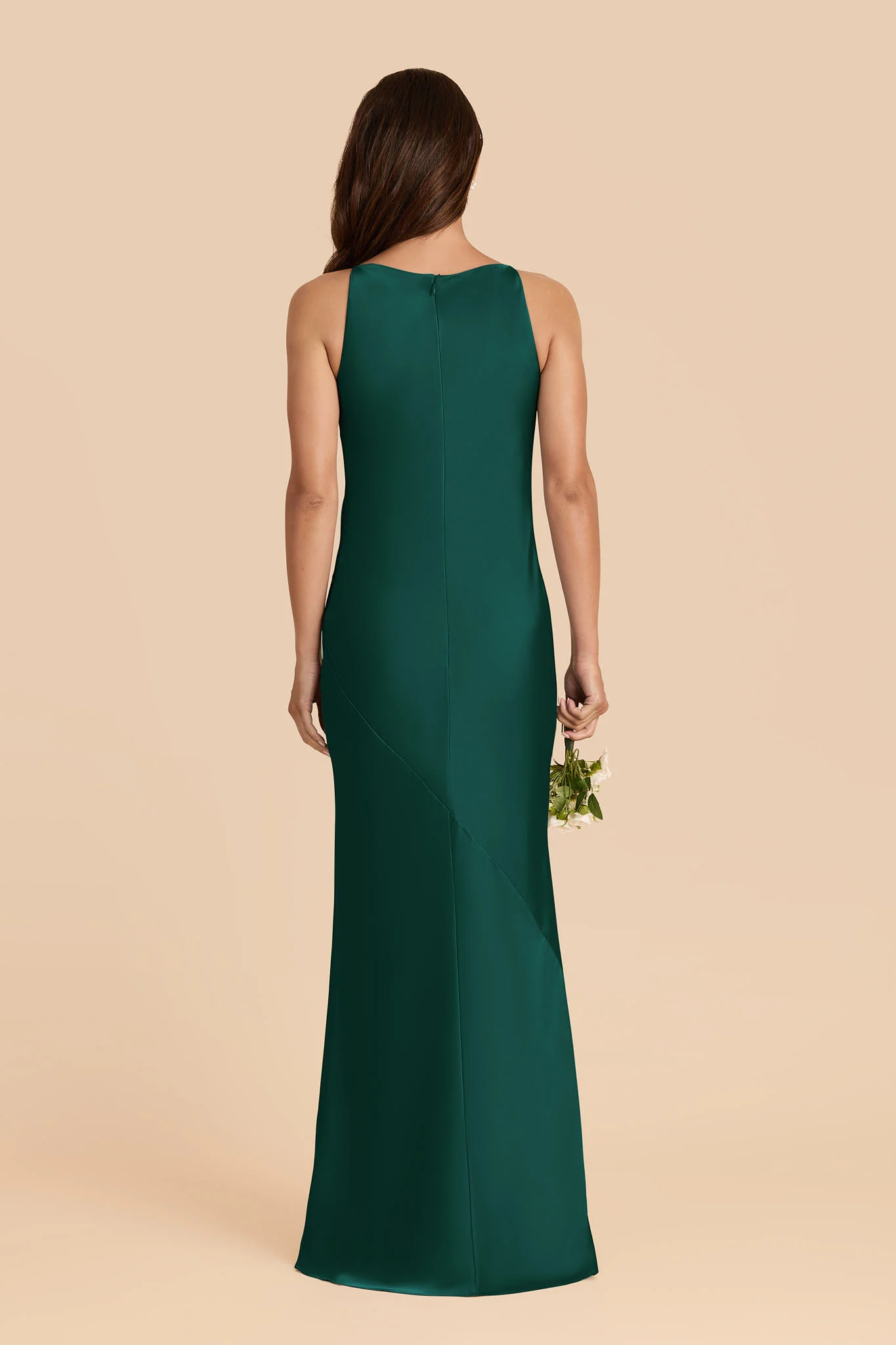 Destiny Matte Satin Dress - Emerald - Image 4